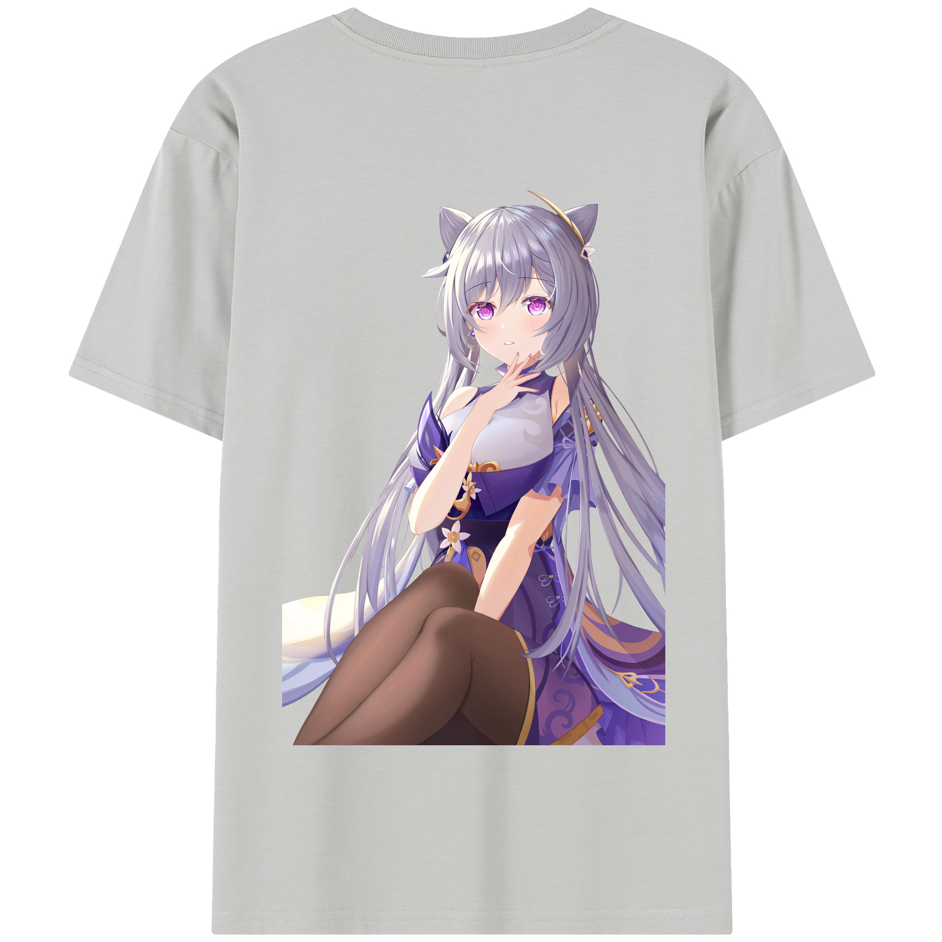げんし神 刻晴 こくせい genshin Kokusei 綿100％半袖Tシャツ（背面プリント）