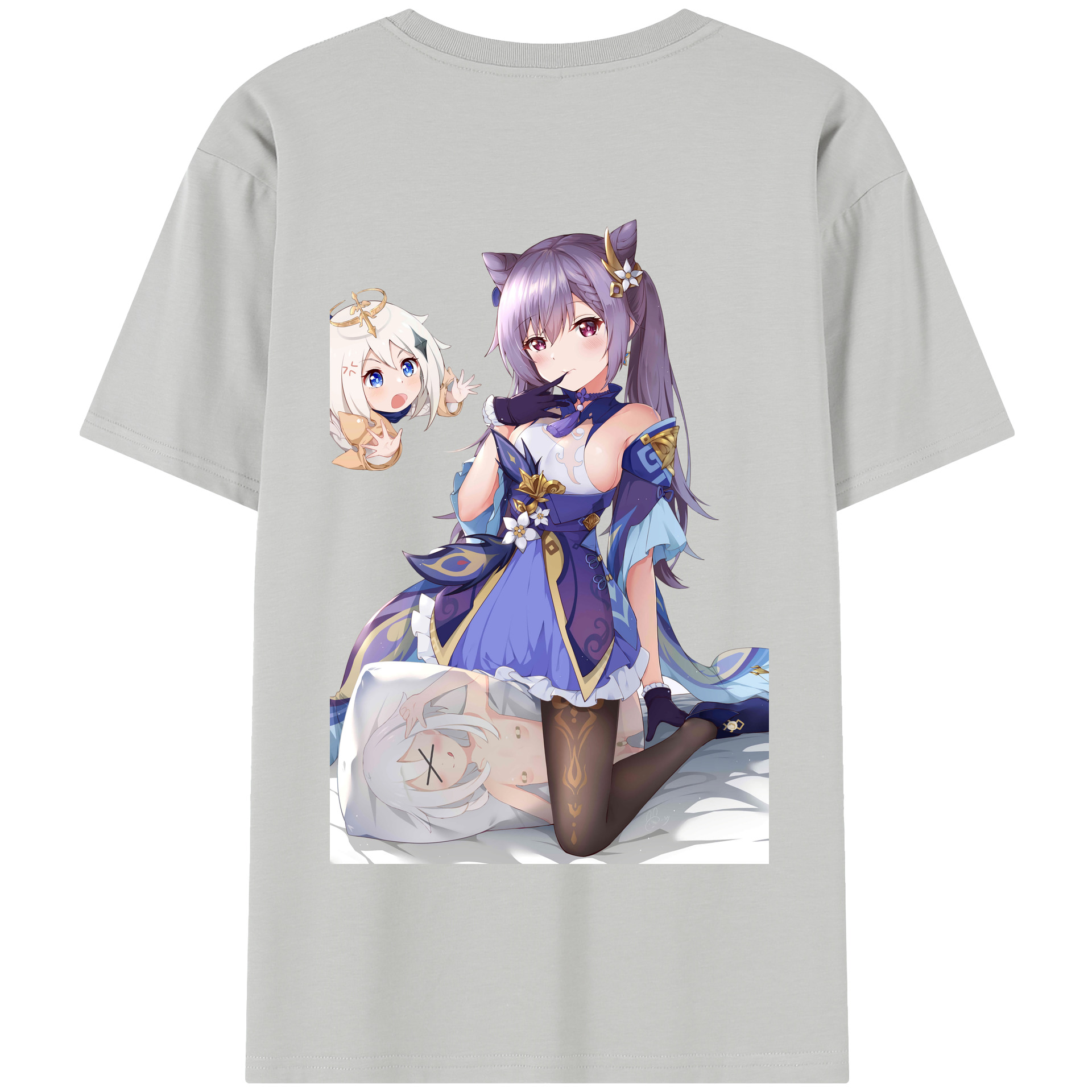 げんし神 刻晴 こくせい genshin Kokusei 綿100％半袖Tシャツ（背面プリント）