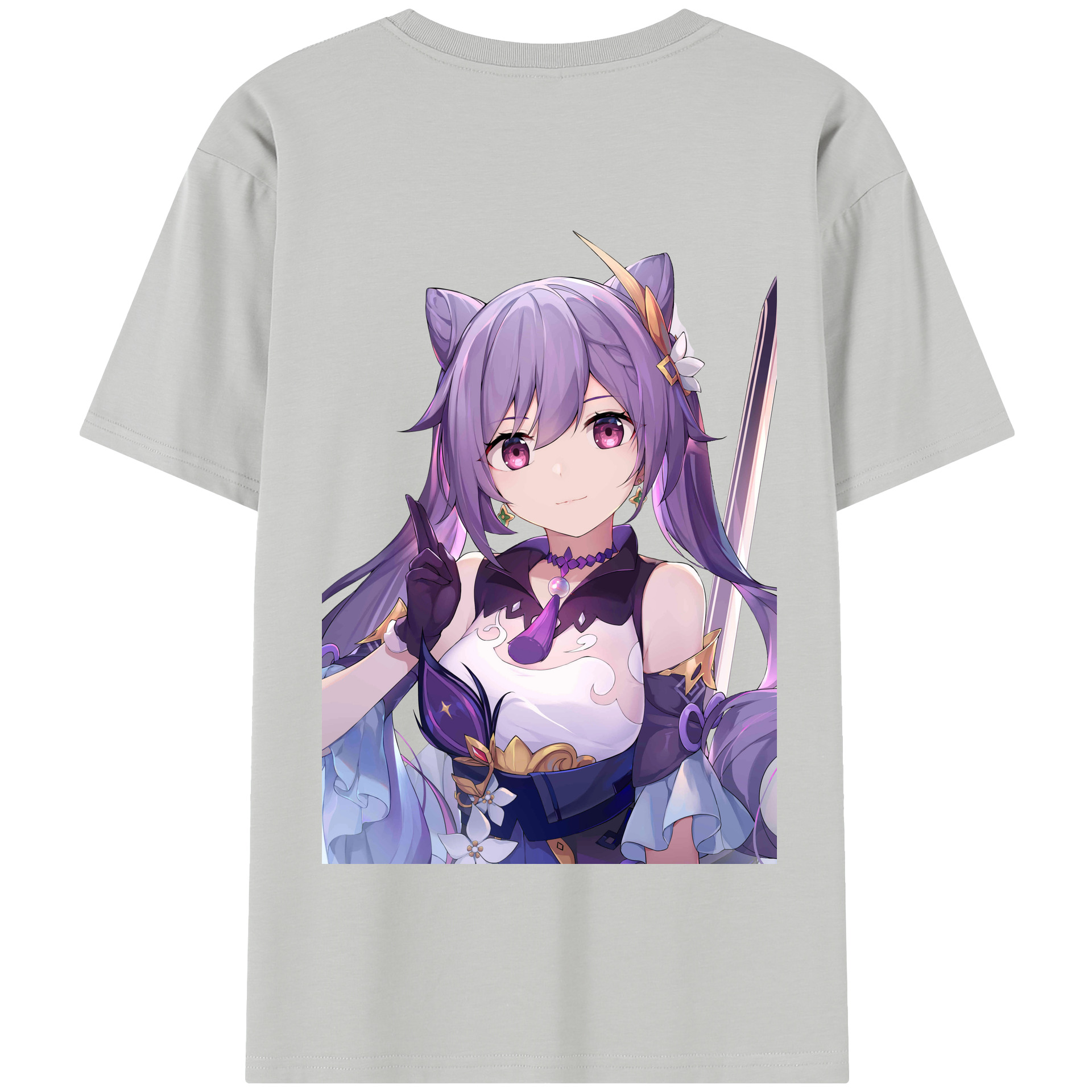 げんし神 刻晴 こくせい genshin Kokusei 綿100％半袖Tシャツ（背面プリント）