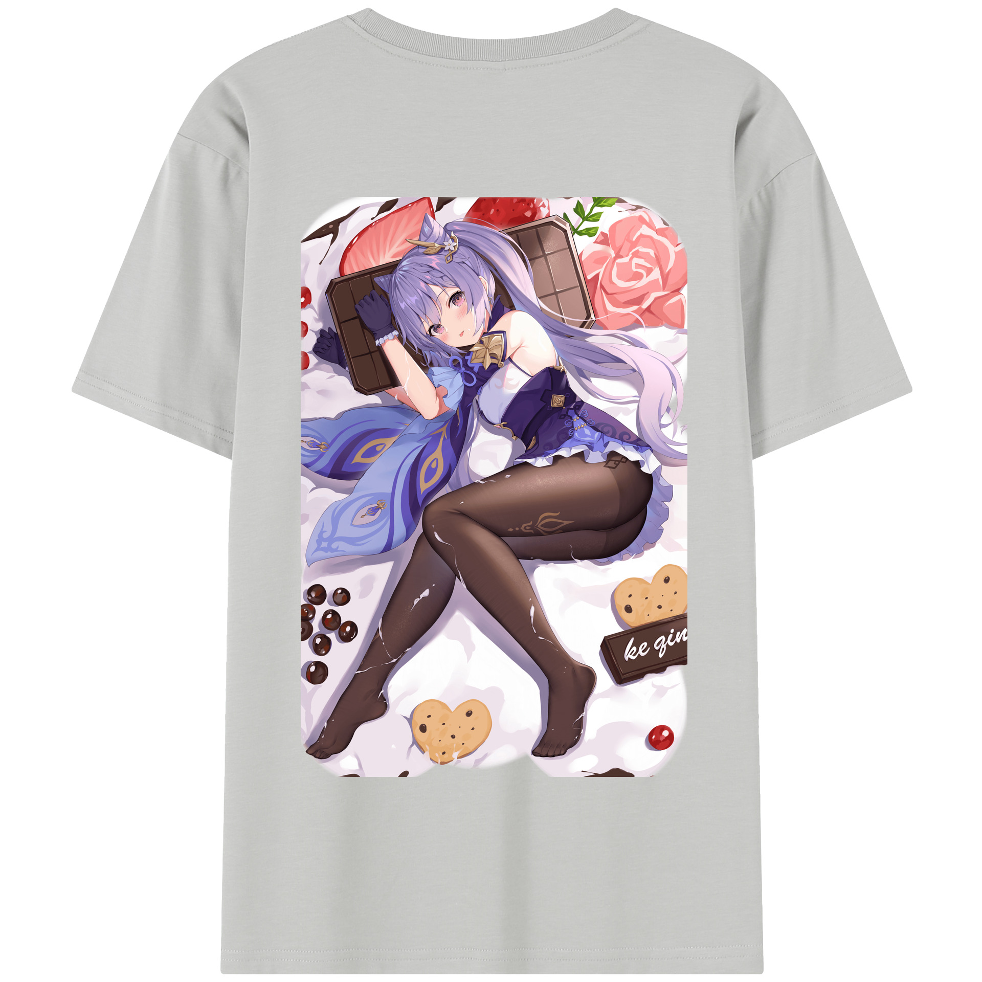 げんし神 刻晴 こくせい genshin Kokusei 綿100％半袖Tシャツ（背面プリント）