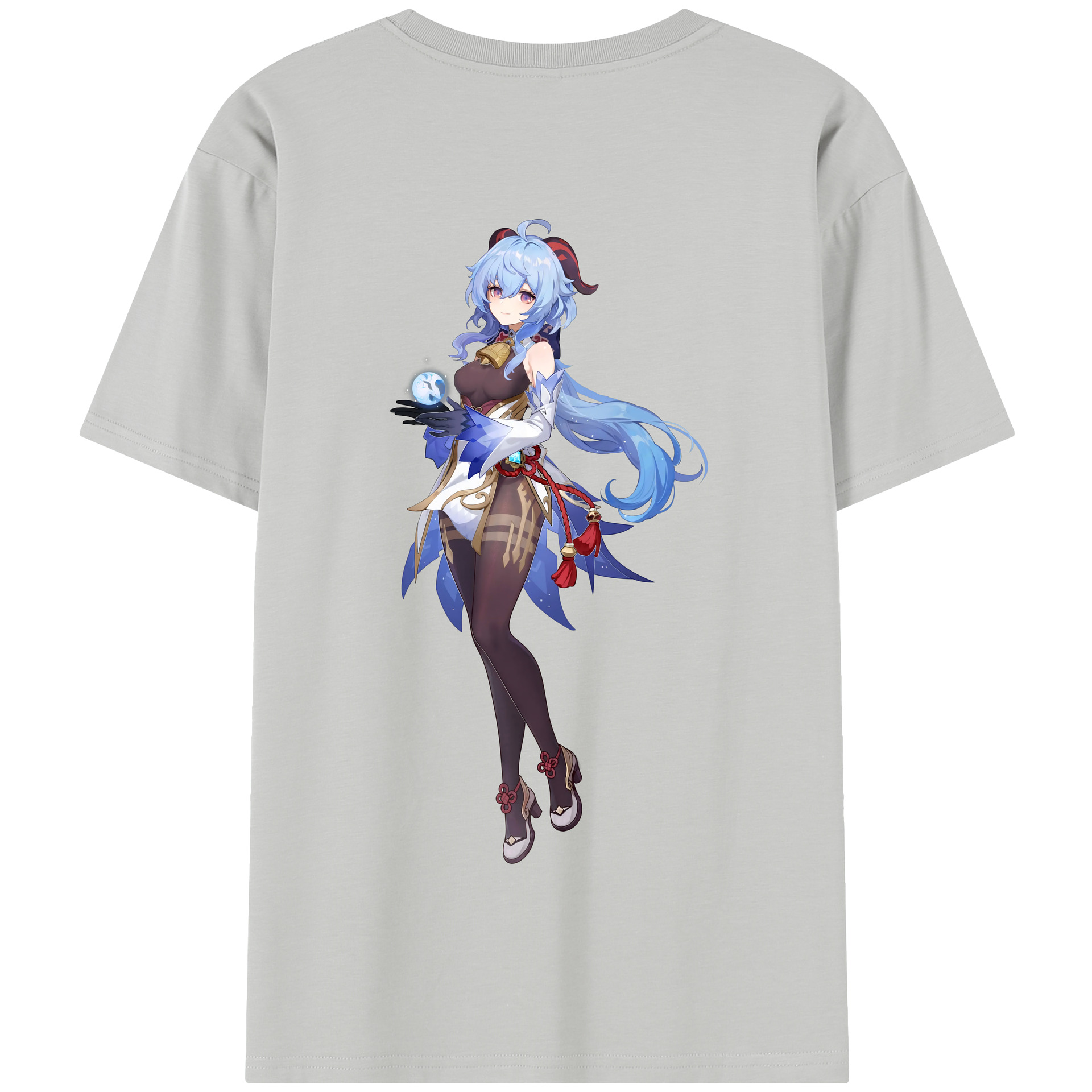 げんし神 甘雨 かんう genshin Ganyu 綿100％半袖Tシャツ（背面プリント）