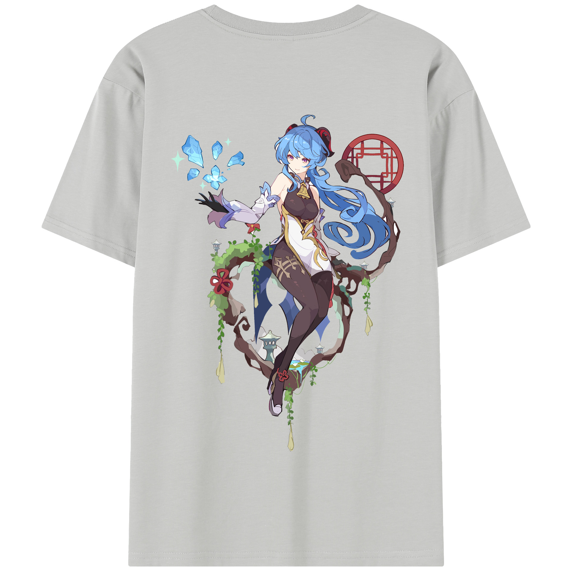 げんし神 甘雨 かんう genshin Ganyu 綿100％半袖Tシャツ（背面プリント）