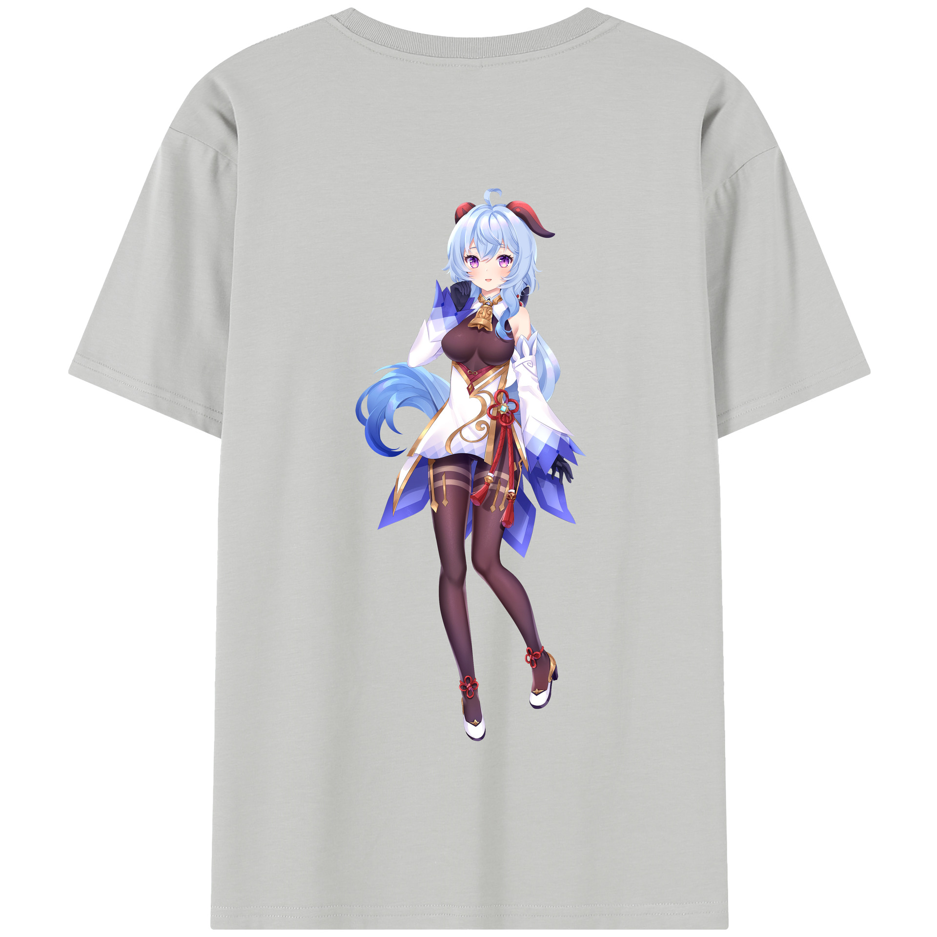げんし神 甘雨 かんう genshin Ganyu 綿100％半袖Tシャツ（背面プリント）