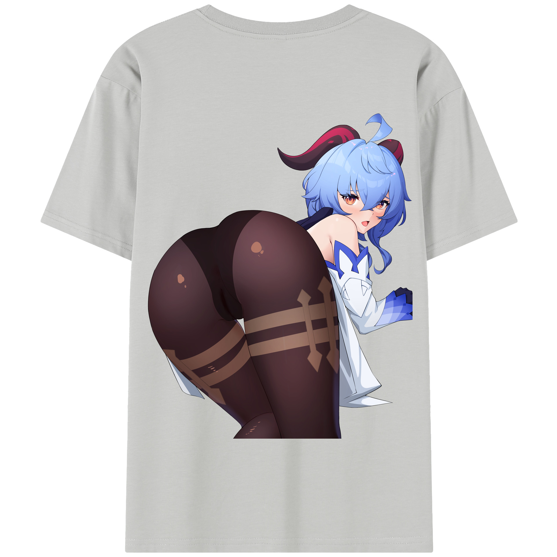 げんし神 甘雨 かんう genshin Ganyu 綿100％半袖Tシャツ（背面プリント）