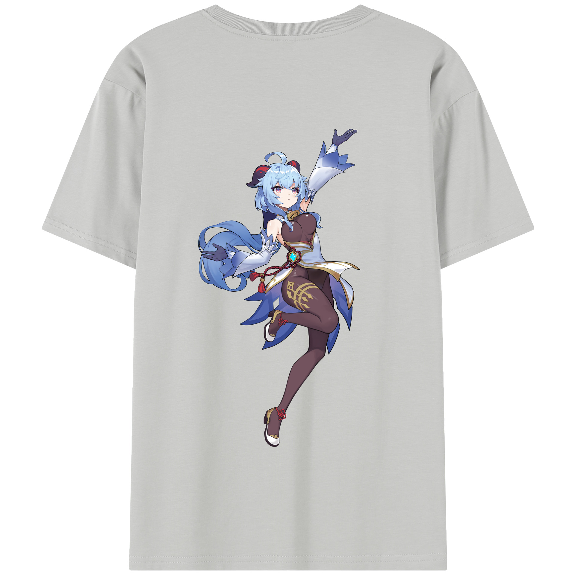 げんし神 甘雨 かんう genshin Ganyu 綿100％半袖Tシャツ（背面プリント）