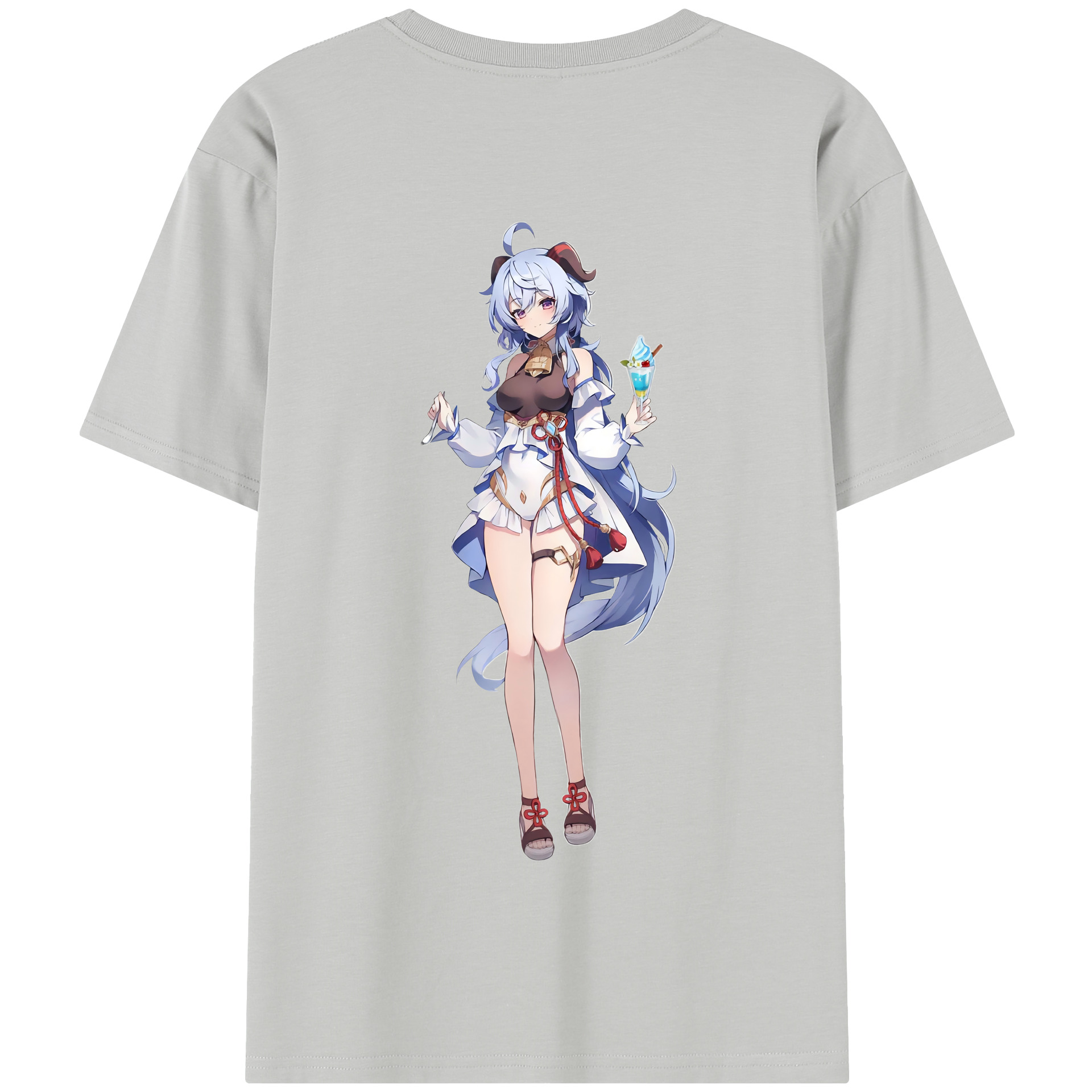 げんし神 甘雨 かんう genshin Ganyu 綿100％半袖Tシャツ（背面プリント）