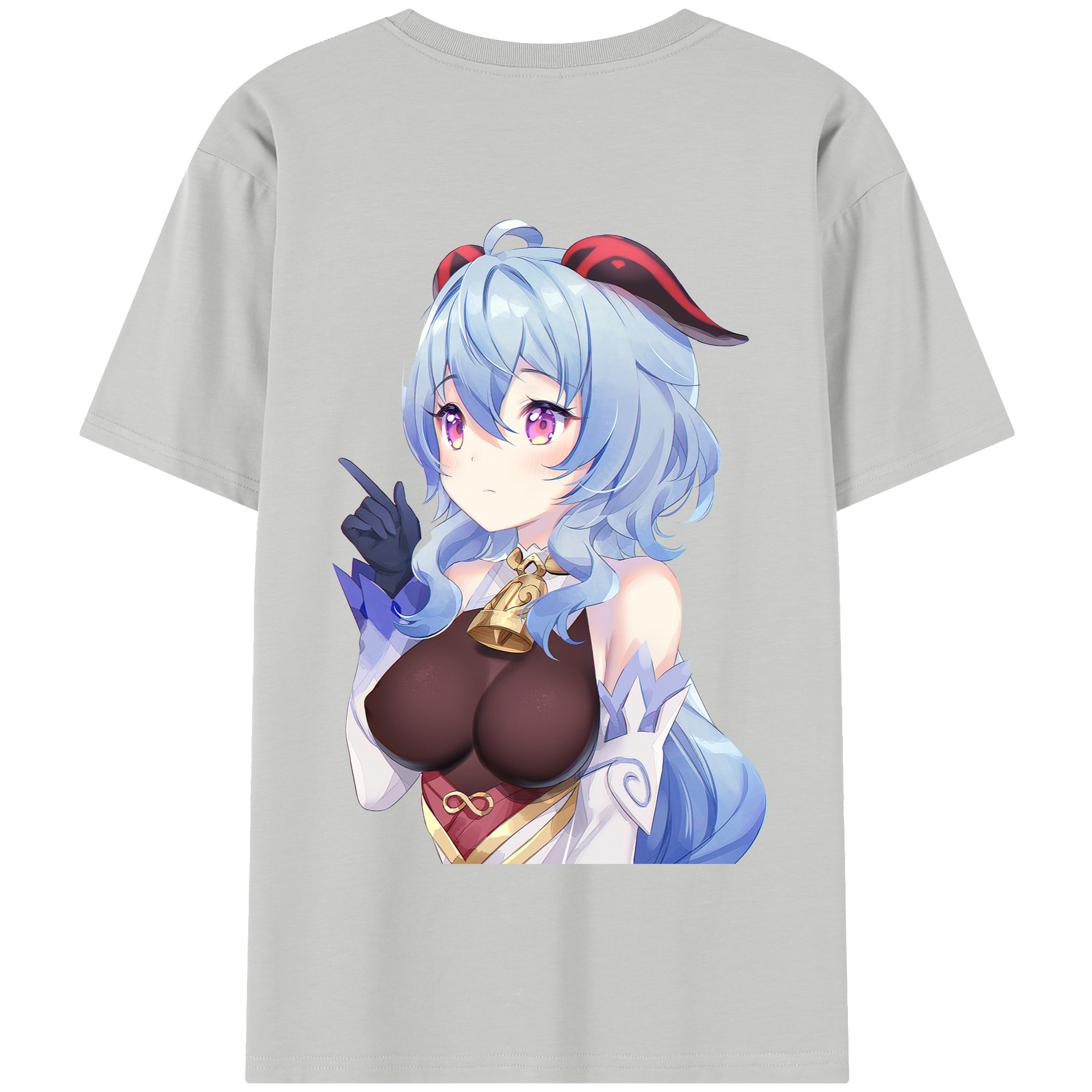 げんし神 甘雨 かんう genshin Ganyu 綿100％半袖Tシャツ（背面プリント）