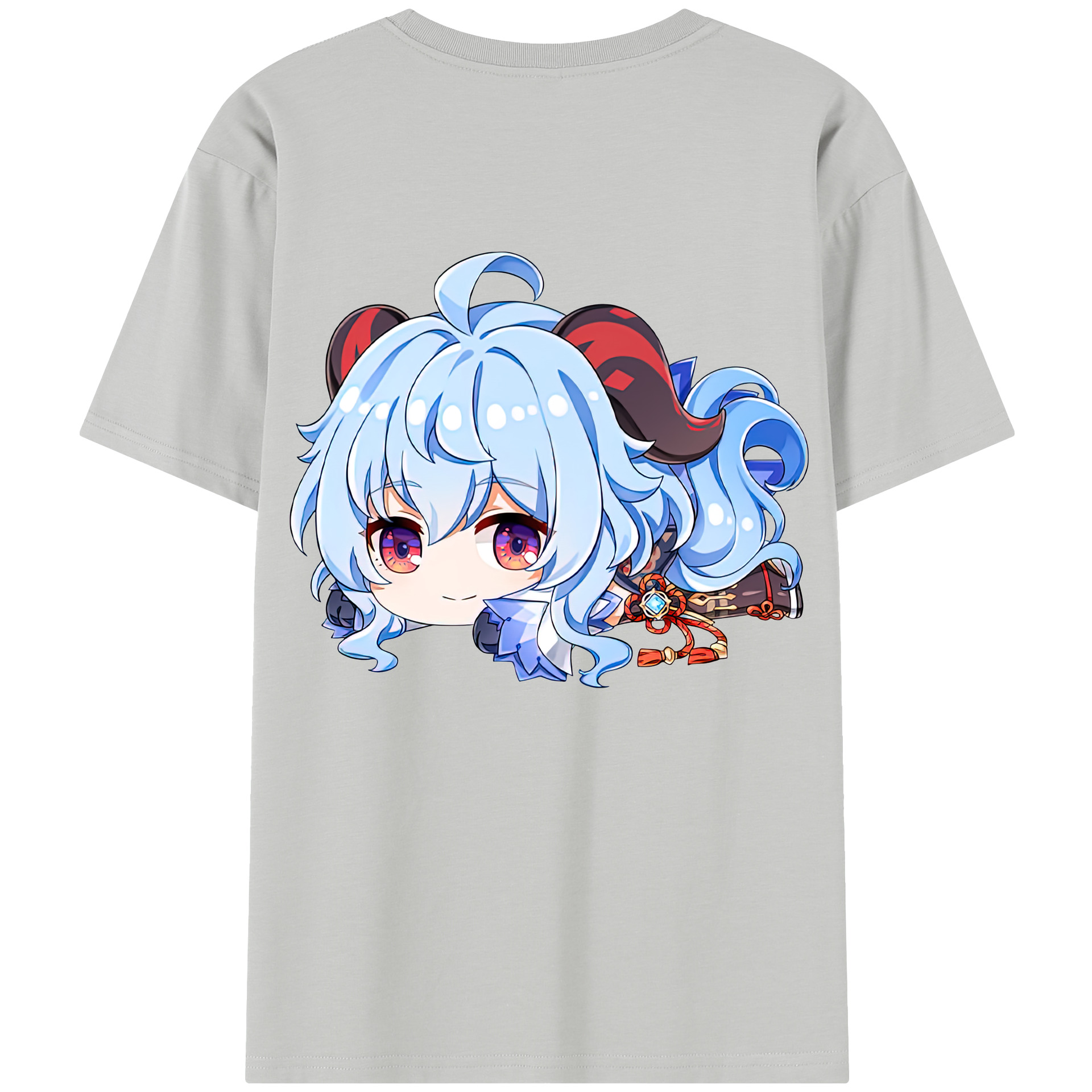 げんし神 甘雨 かんう genshin Ganyu 綿100％半袖Tシャツ（背面プリント）