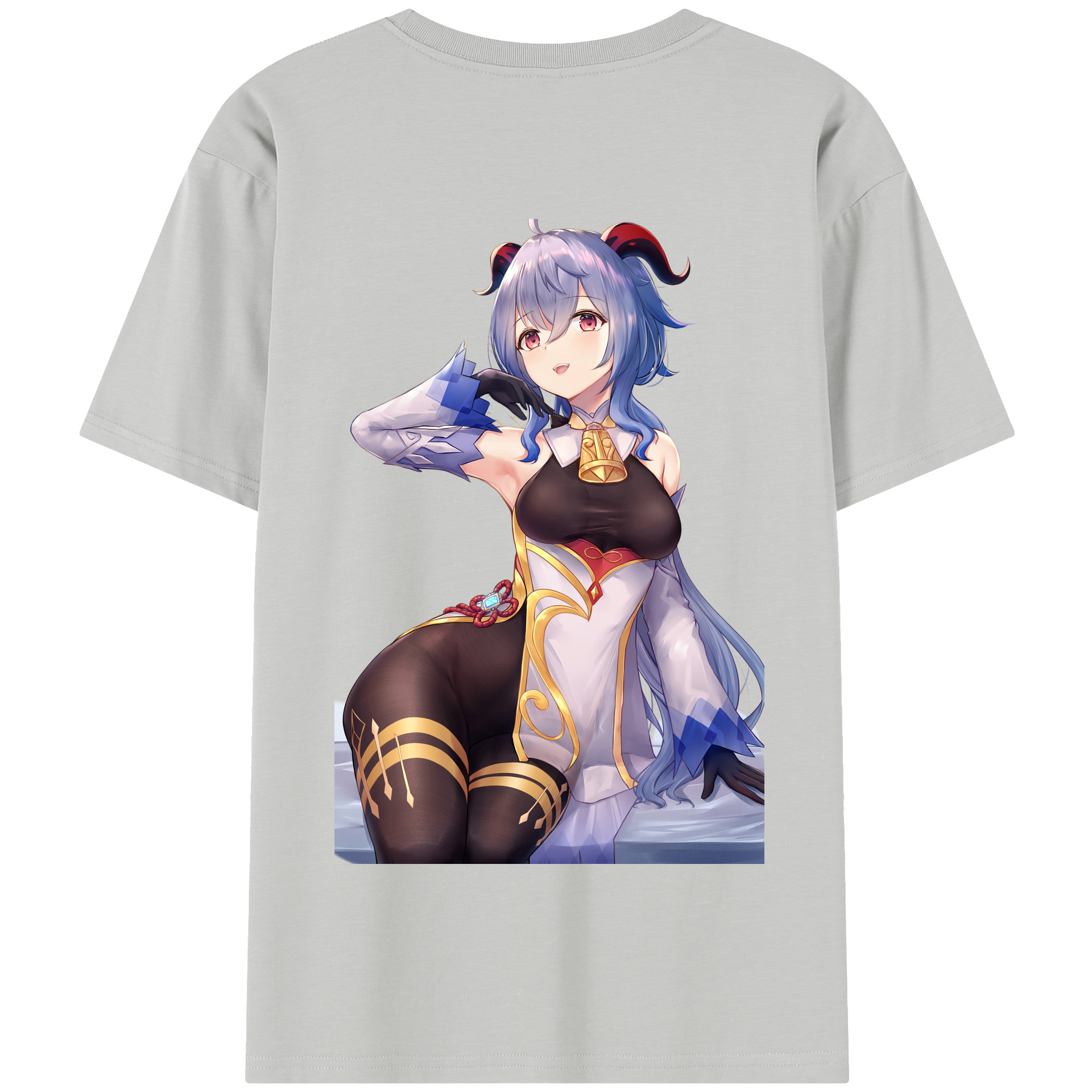げんし神 甘雨 かんう genshin Ganyu 綿100％半袖Tシャツ（背面プリント）