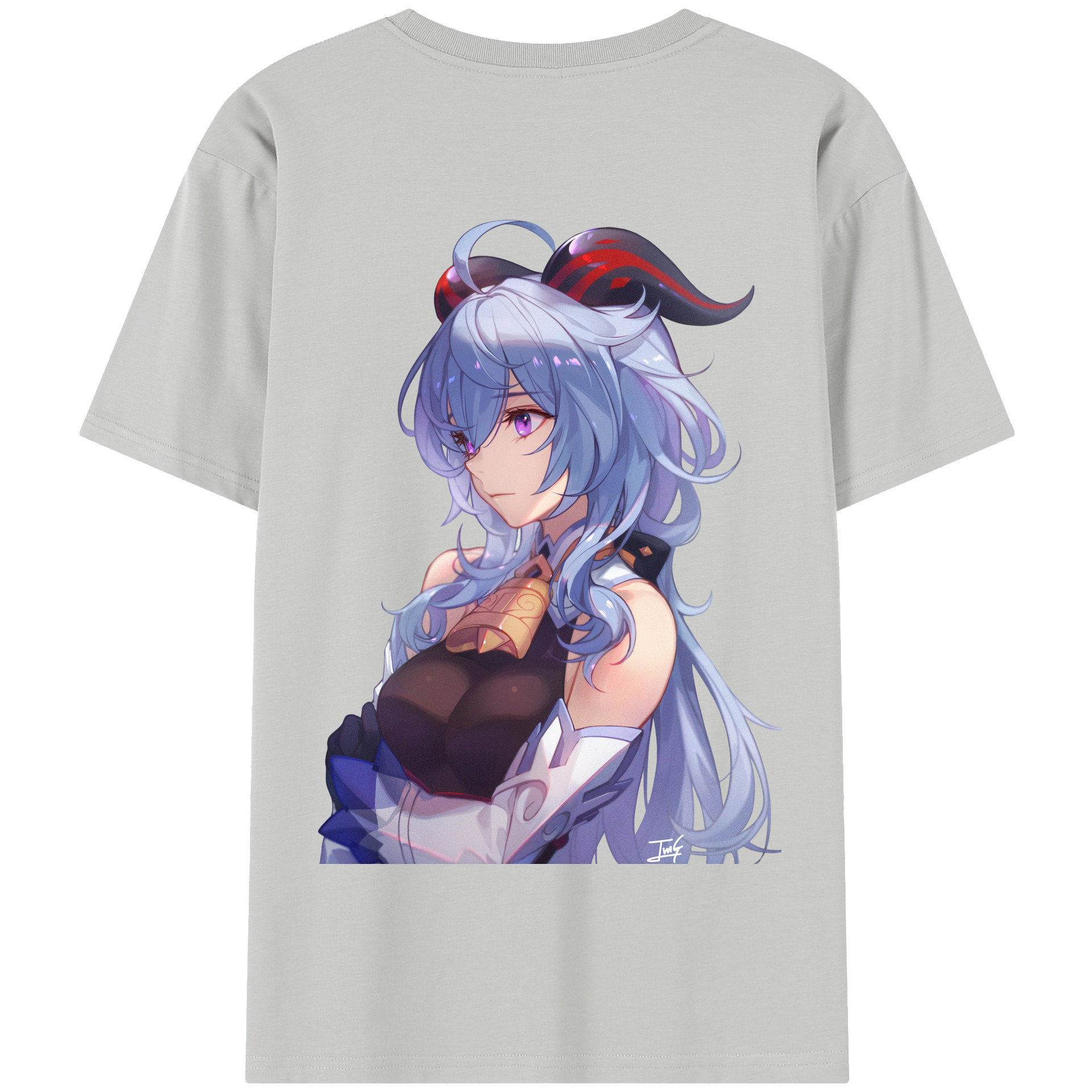 げんし神 甘雨 かんう genshin Ganyu 綿100％半袖Tシャツ（背面プリント）