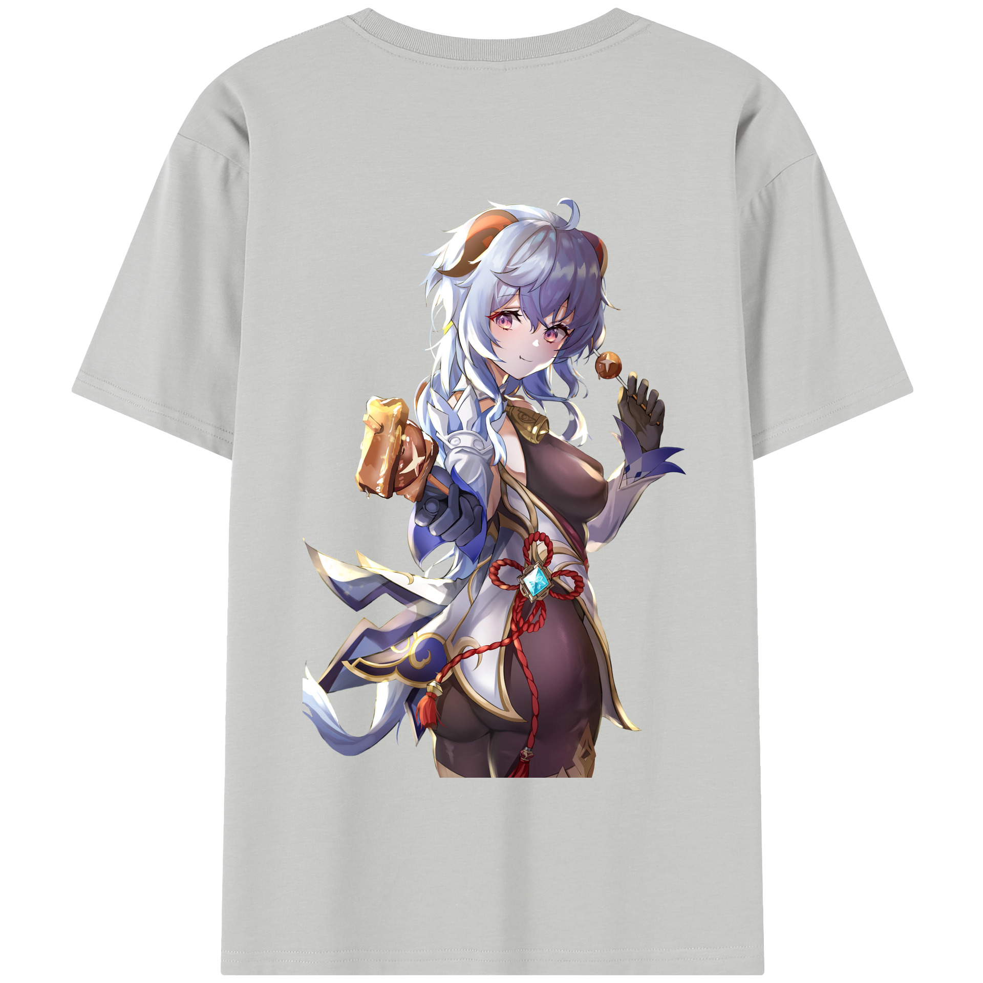 げんし神 甘雨 かんう genshin Ganyu 綿100％半袖Tシャツ（背面プリント）