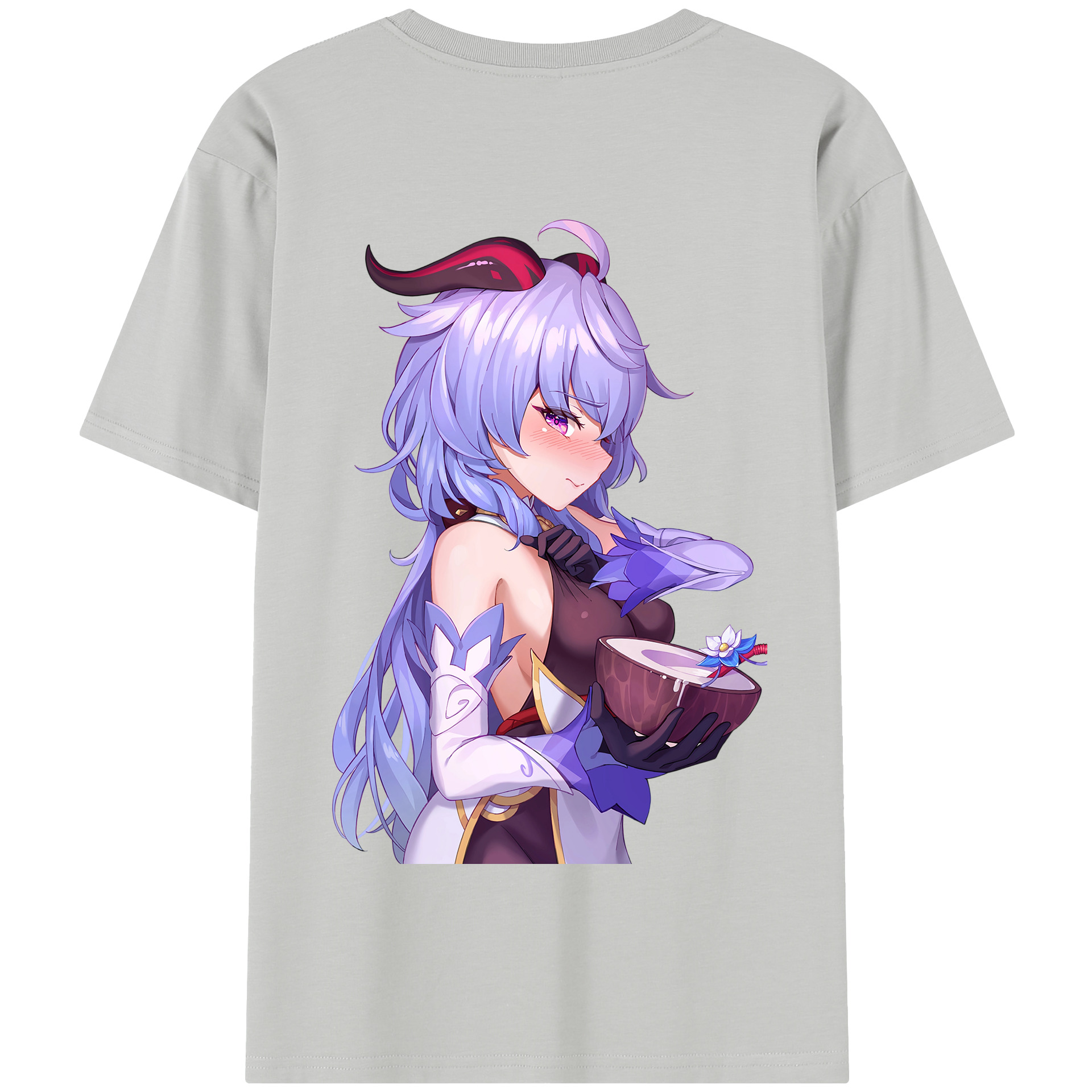 げんし神 甘雨 かんう genshin Ganyu 綿100％半袖Tシャツ（背面プリント）