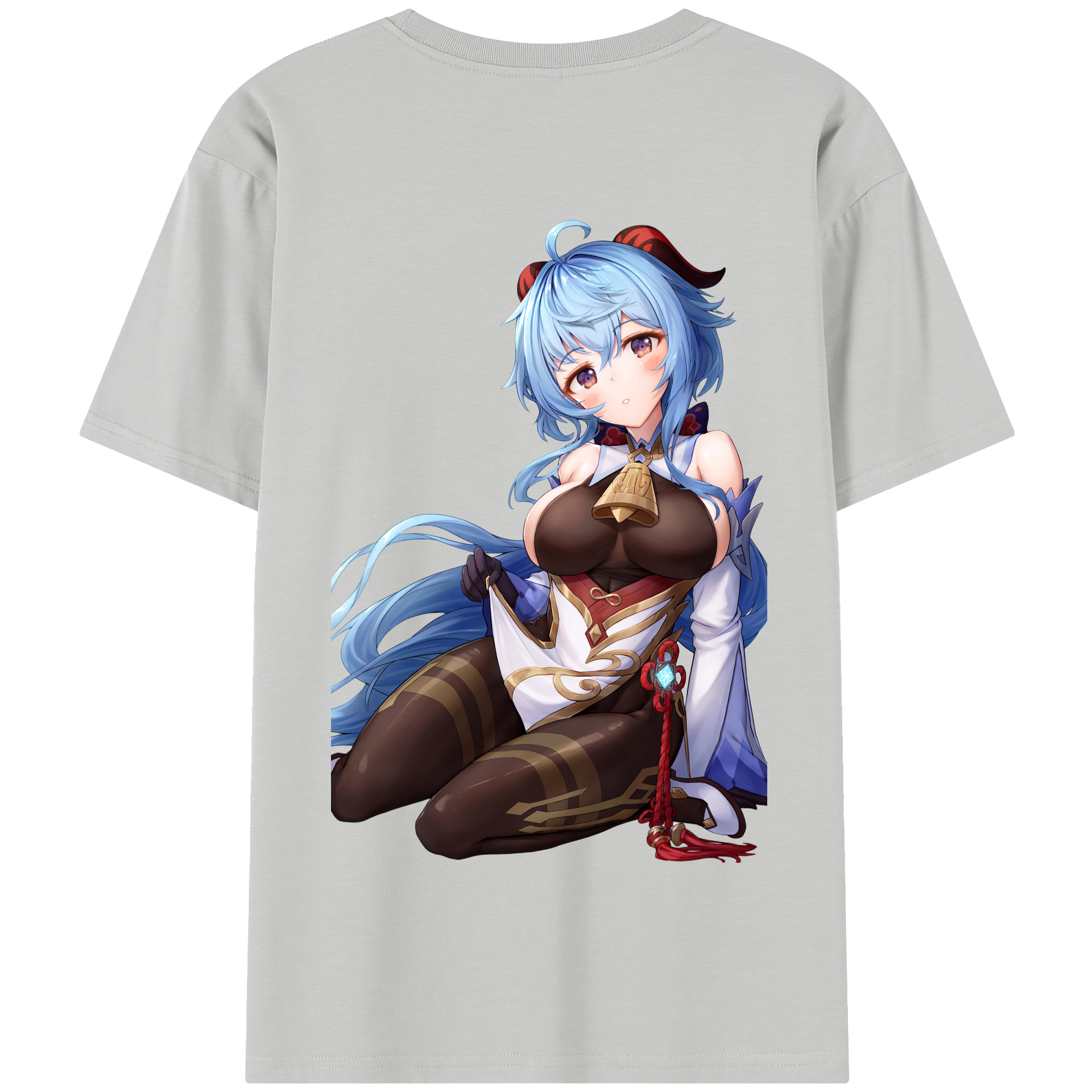 げんし神 甘雨 かんう genshin Ganyu 綿100％半袖Tシャツ（背面プリント）
