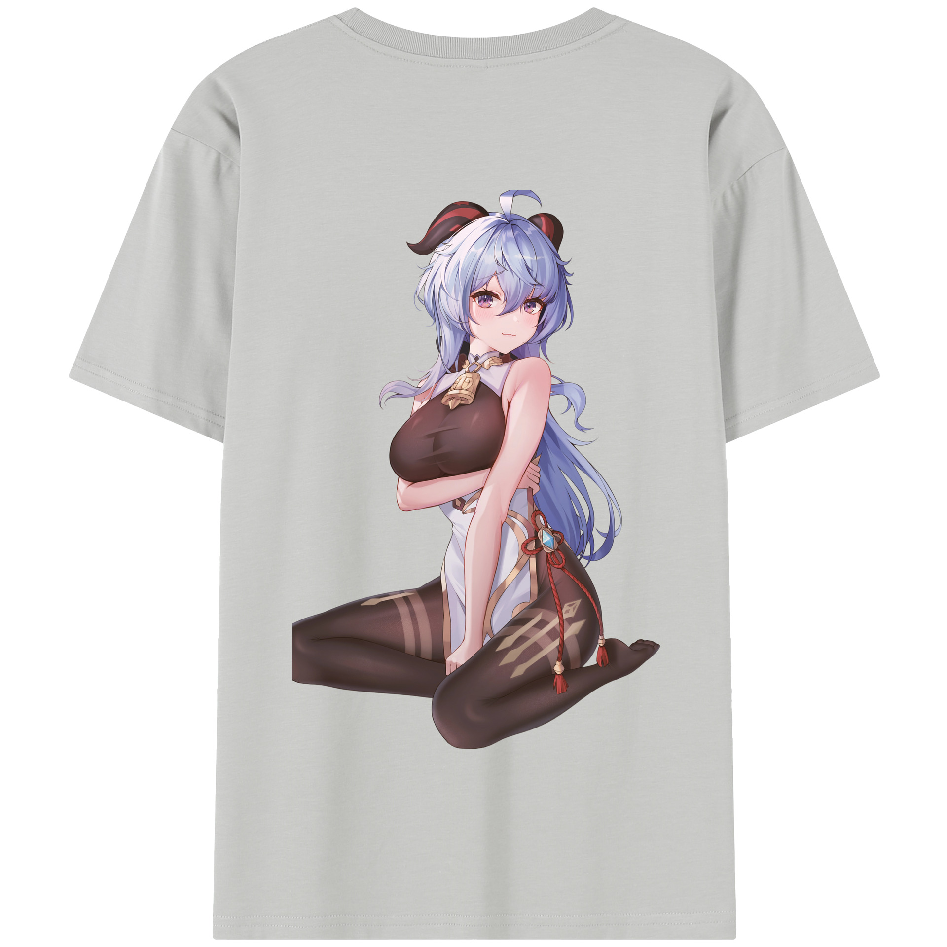 げんし神 甘雨 かんう genshin Ganyu 綿100％半袖Tシャツ（背面プリント）