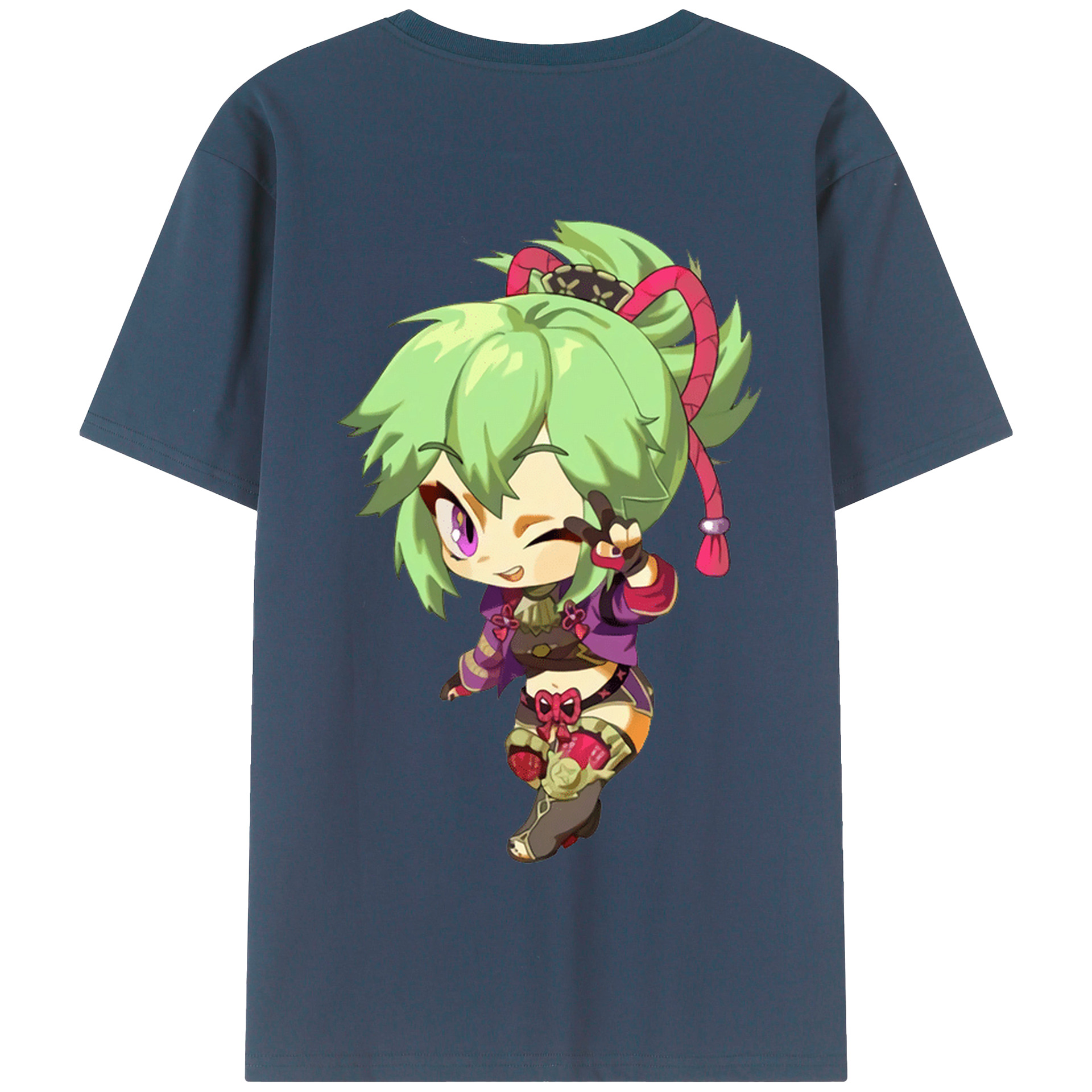 げんし神  久岐忍 くき しのぶ genshin Kuki Shinobu 綿100％半袖Tシャツ（背面プリント）
