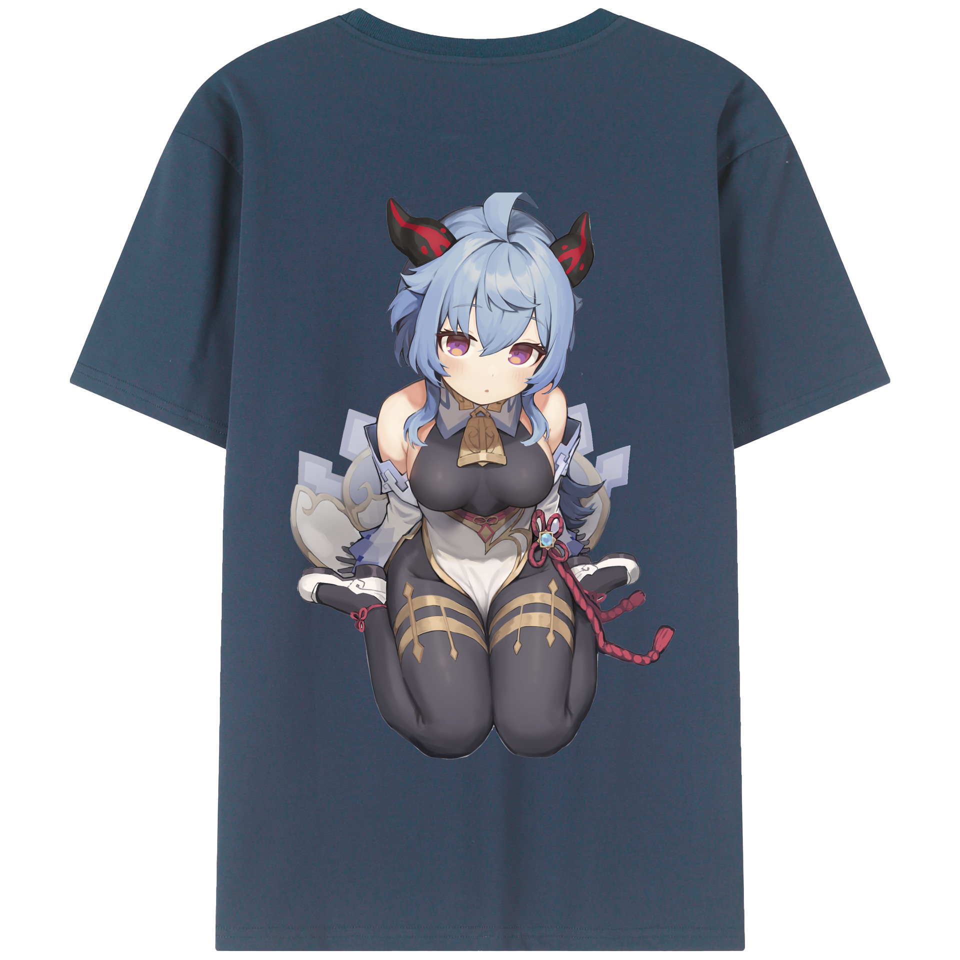 げんし神 甘雨 かんう genshin Ganyu 綿100％半袖Tシャツ（背面プリント）