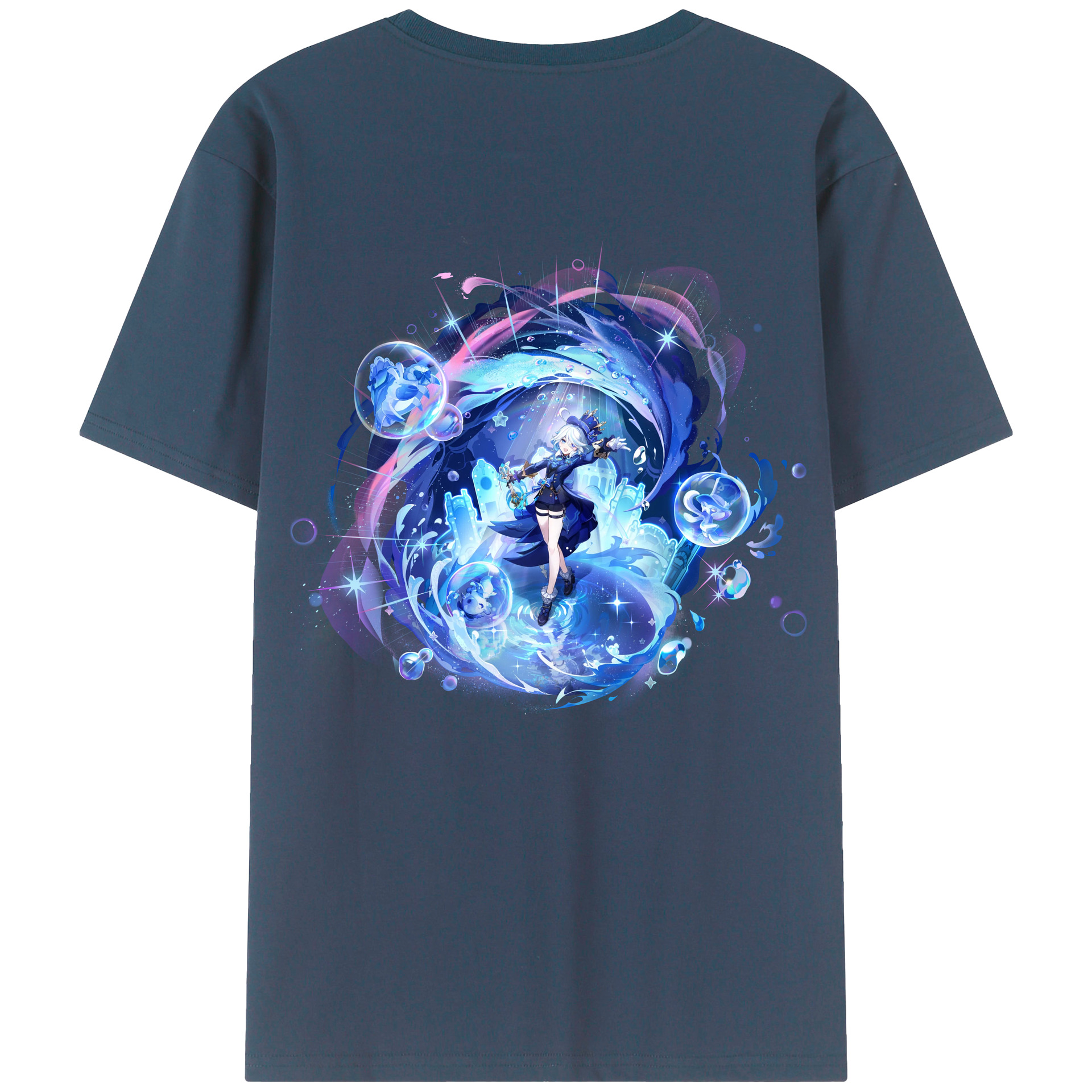 げんし神 フリーナ genshin Furina 綿100％半袖Tシャツ（背面プリント）