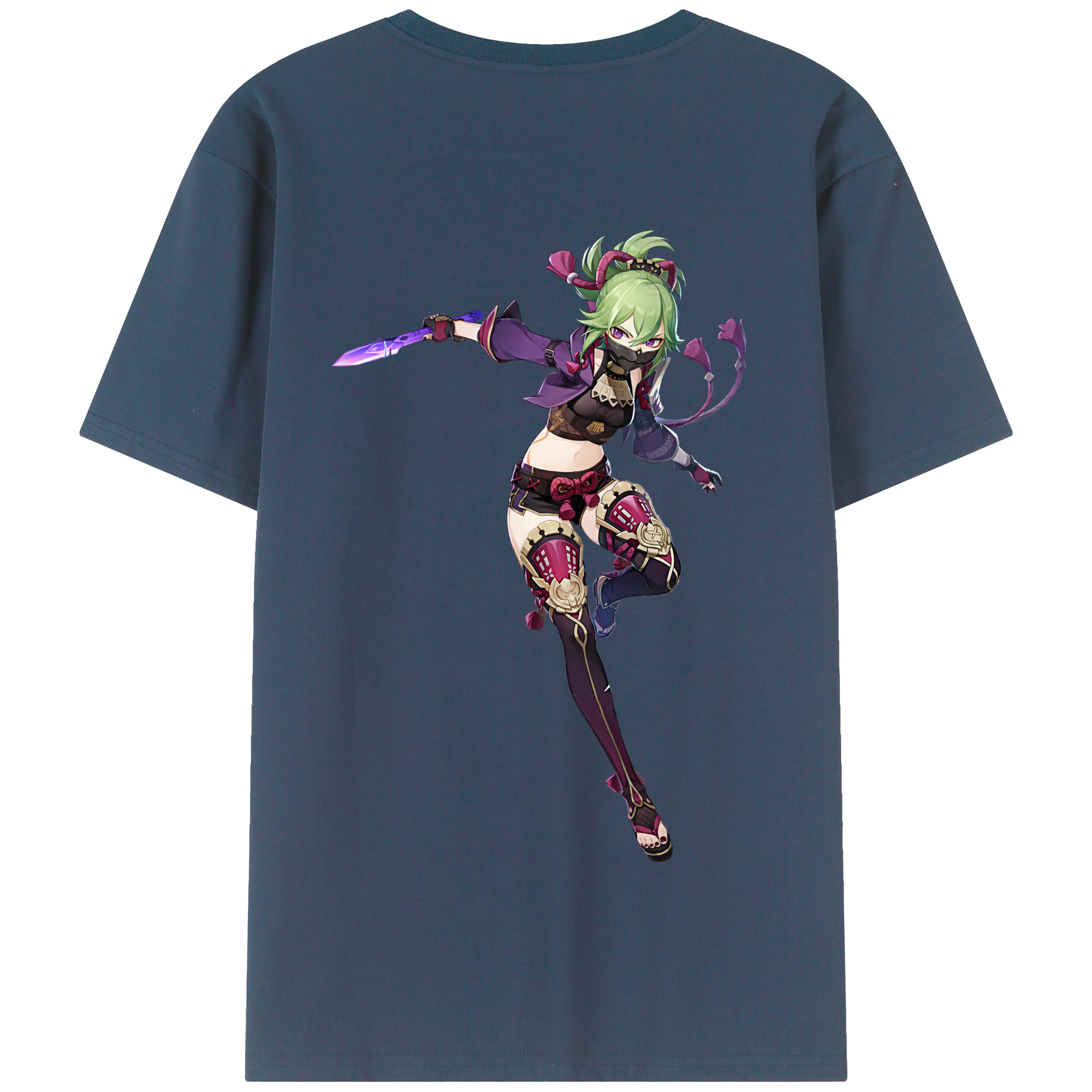 げんし神  久岐忍 くき しのぶ genshin Kuki Shinobu 綿100％半袖Tシャツ（背面プリント）