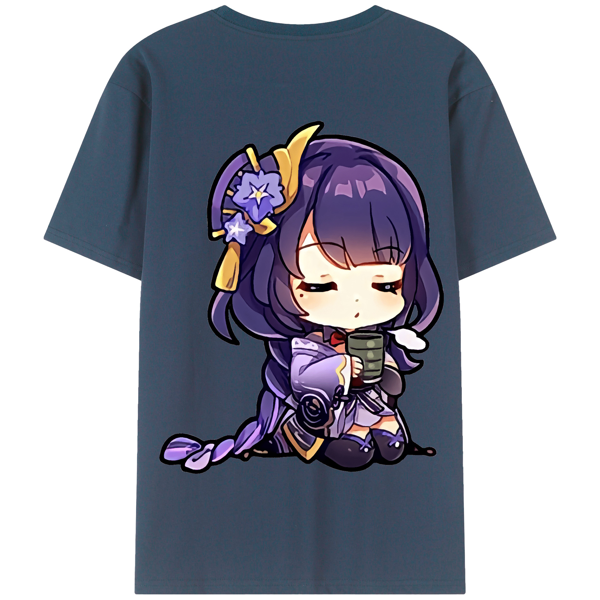 げんし神 雷電将軍 らいでんしょうぐん genshin Raiden Shogun 綿100％半袖Tシャツ（背面プリント）