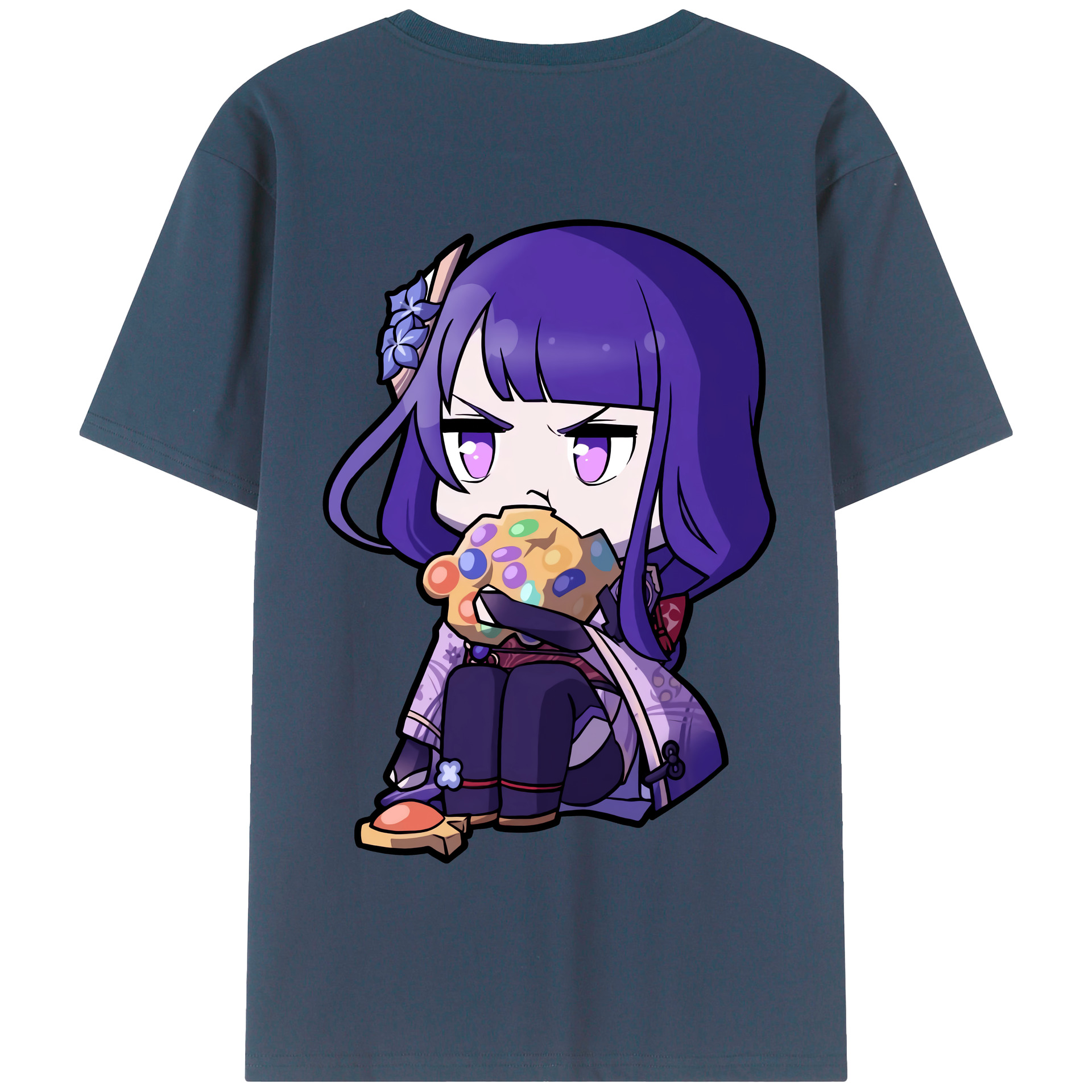 げんし神 雷電将軍 らいでんしょうぐん genshin Raiden Shogun 綿100％半袖Tシャツ（背面プリント）