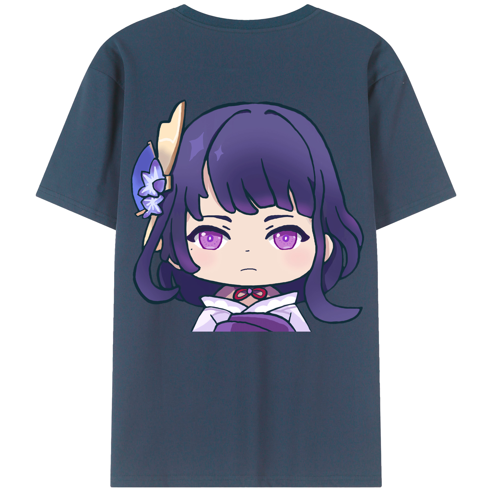 げんし神 雷電将軍 らいでんしょうぐん genshin Raiden Shogun 綿100％半袖Tシャツ（背面プリント）