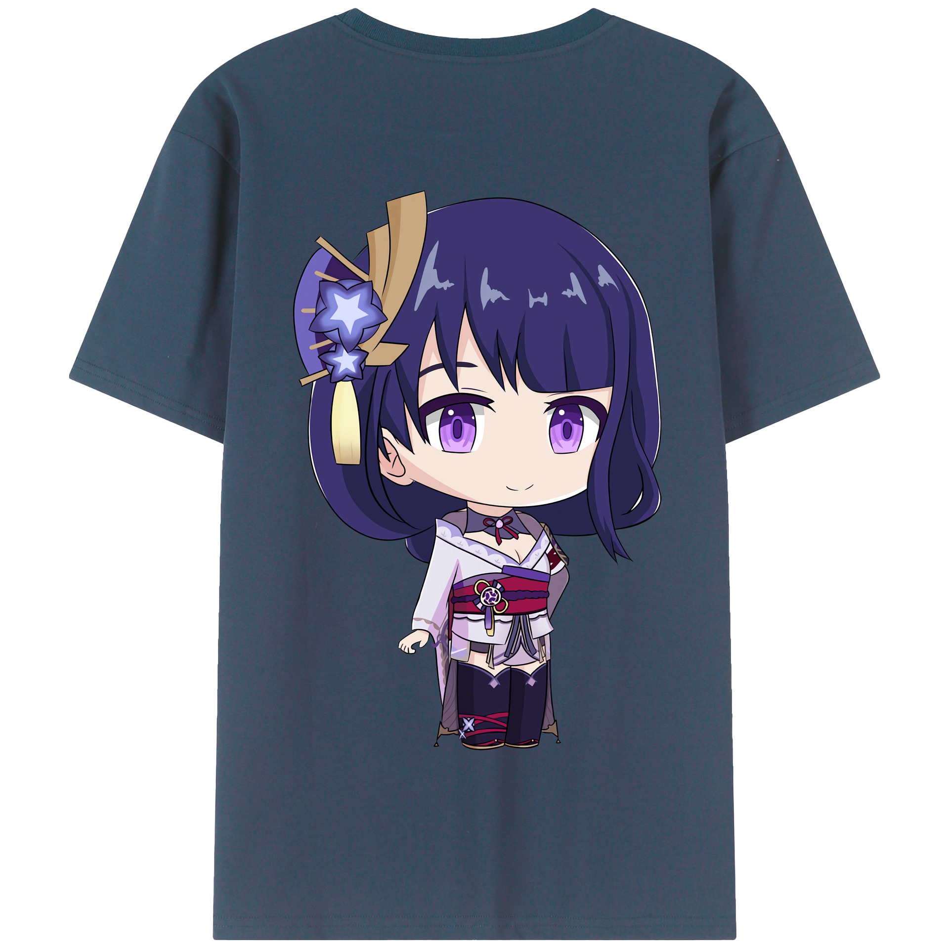 げんし神 雷電将軍 らいでんしょうぐん genshin Raiden Shogun 綿100％半袖Tシャツ（背面プリント）