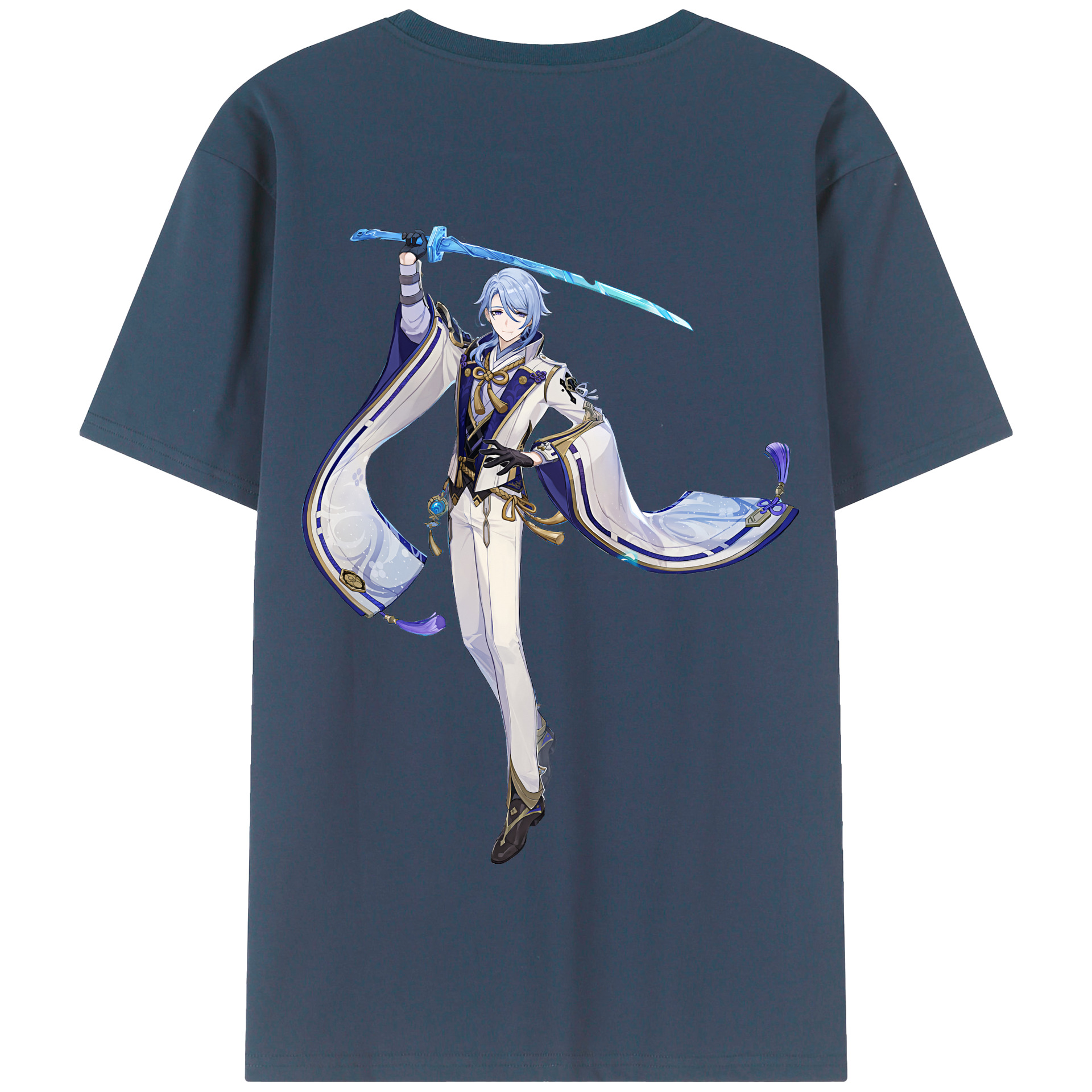 げんし神 神里綾人 かみさとあやと genshin Kamisato Ayato 綿100％半袖Tシャツ（背面プリント）
