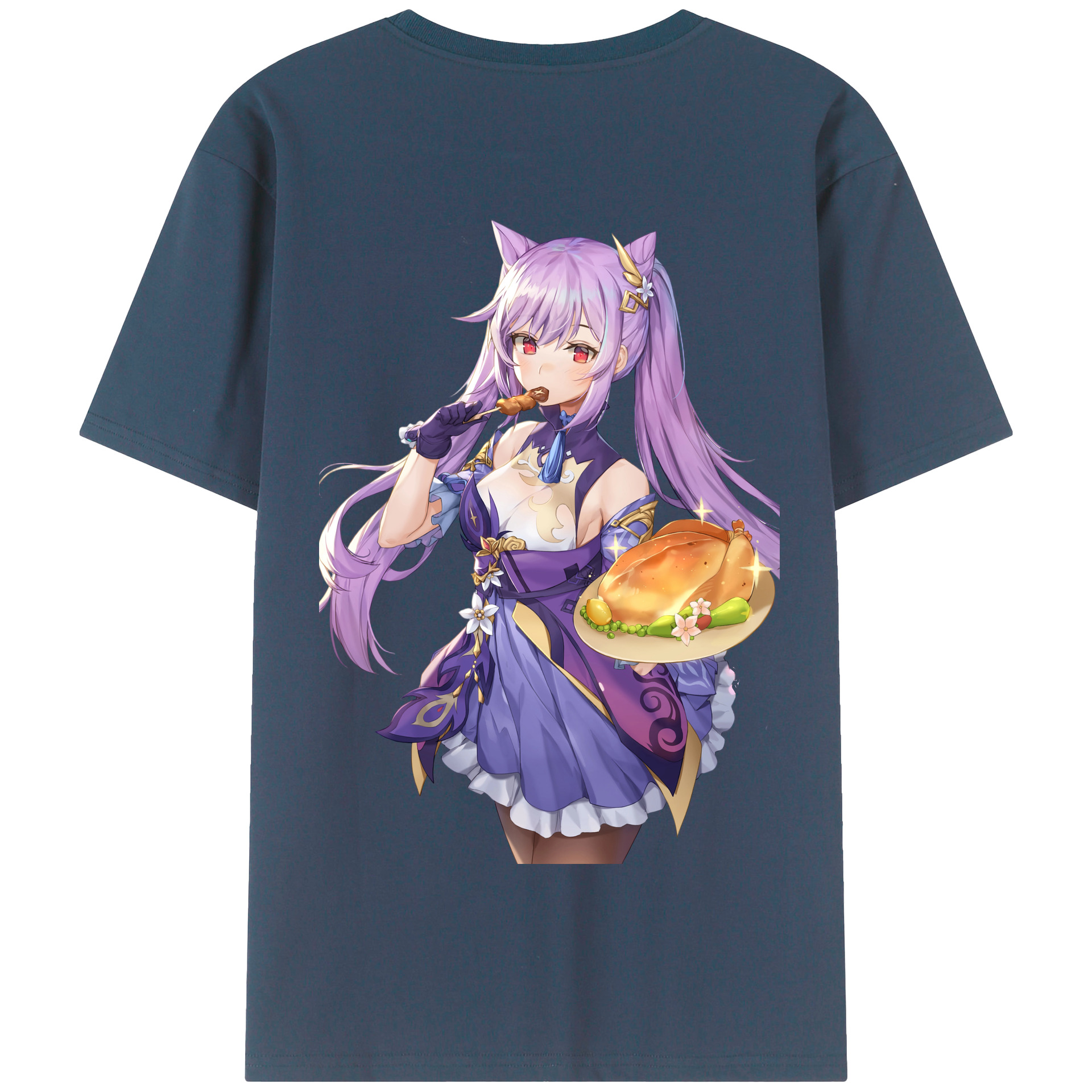 げんし神 刻晴 こくせい genshin Kokusei 綿100％半袖Tシャツ（背面プリント）