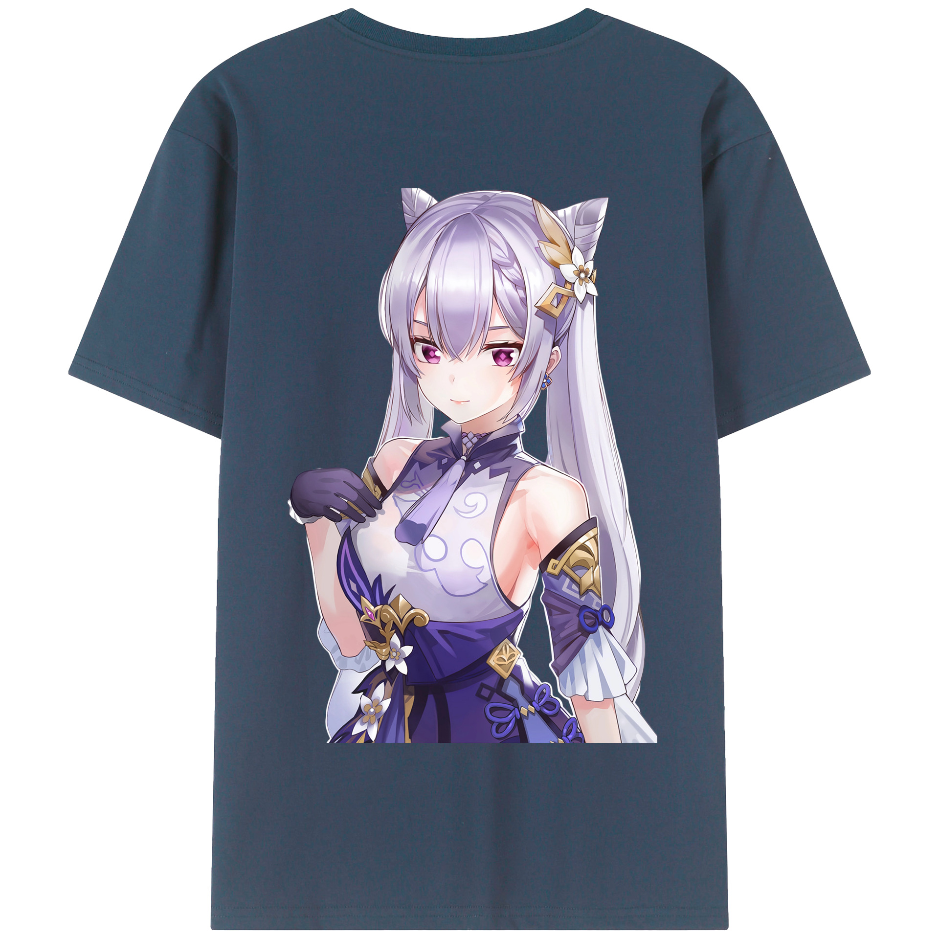 げんし神 刻晴 こくせい genshin Kokusei 綿100％半袖Tシャツ（背面プリント）