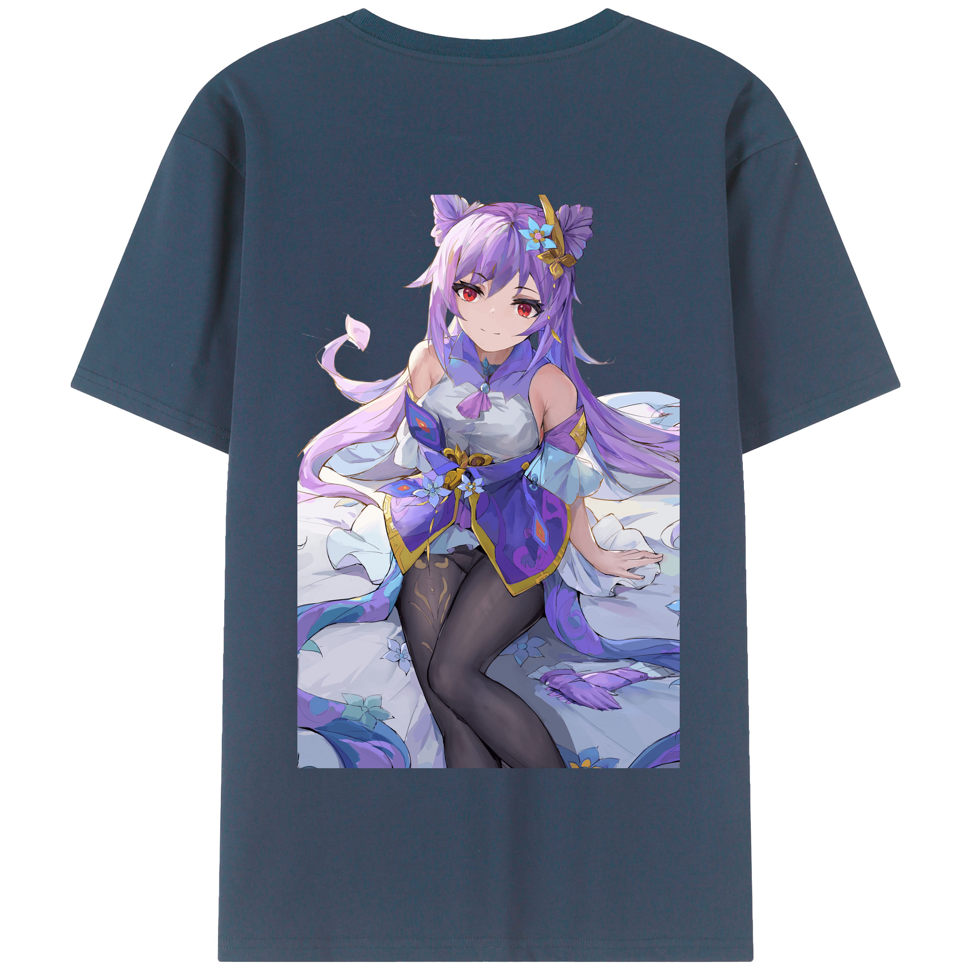 げんし神 刻晴 こくせい genshin Kokusei 綿100％半袖Tシャツ（背面プリント）