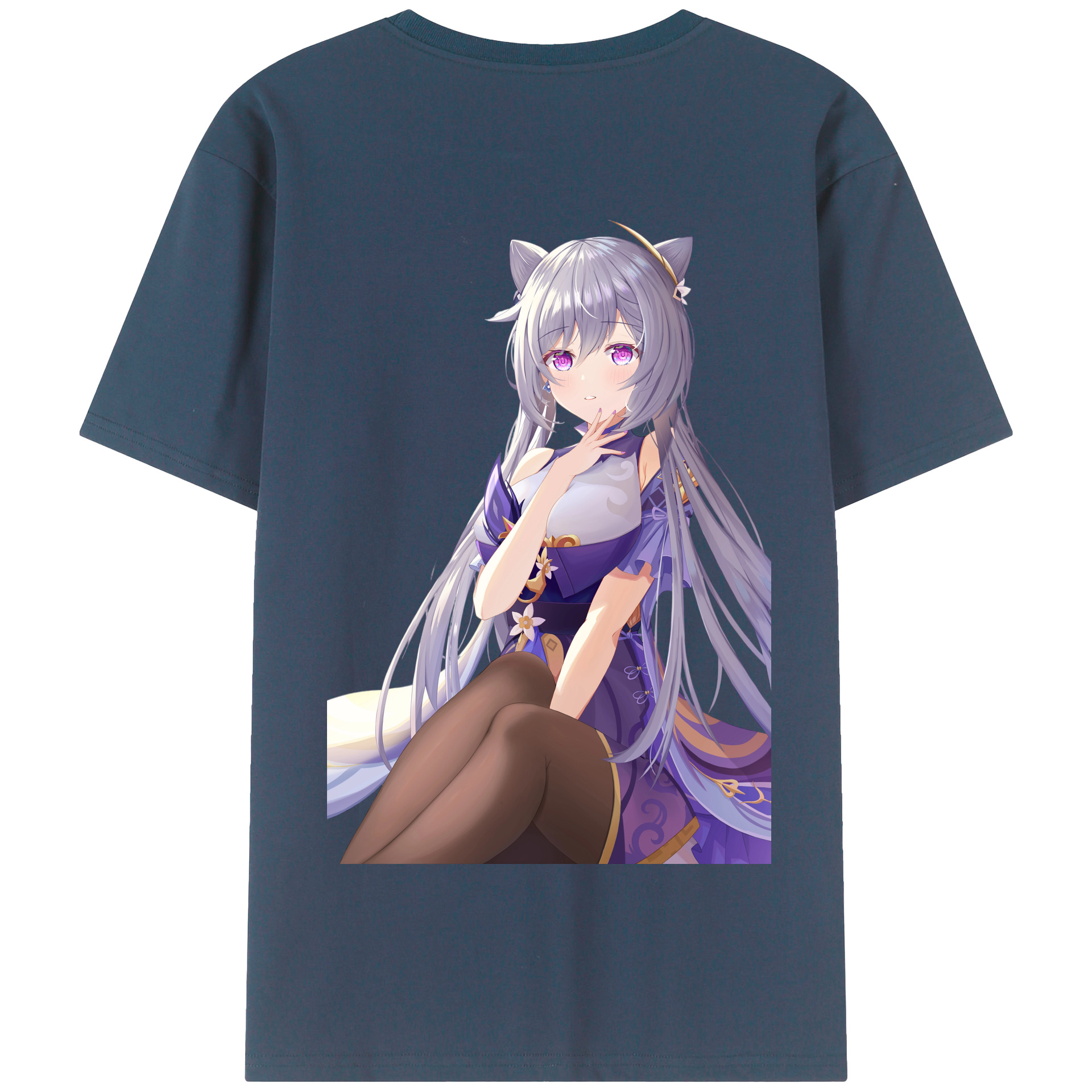 げんし神 刻晴 こくせい genshin Kokusei 綿100％半袖Tシャツ（背面プリント）