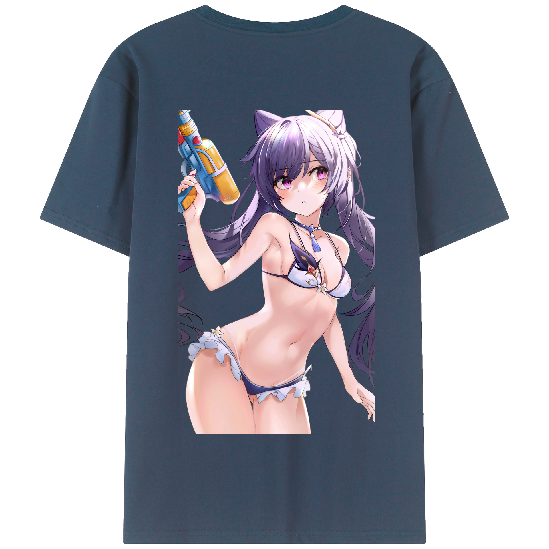 げんし神 刻晴 こくせい genshin Kokusei 綿100％半袖Tシャツ（背面プリント）