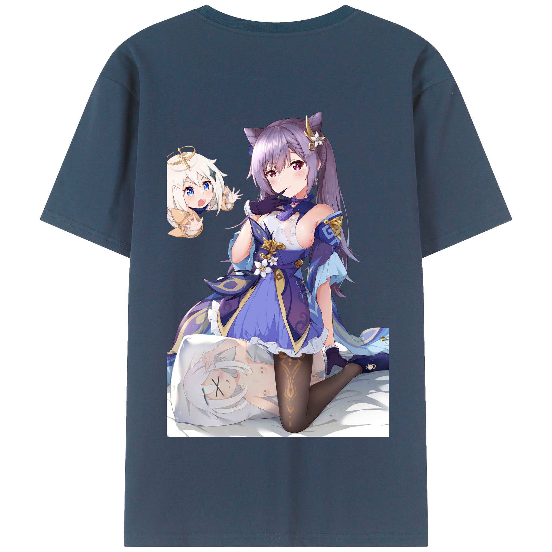 げんし神 刻晴 こくせい genshin Kokusei 綿100％半袖Tシャツ（背面プリント）