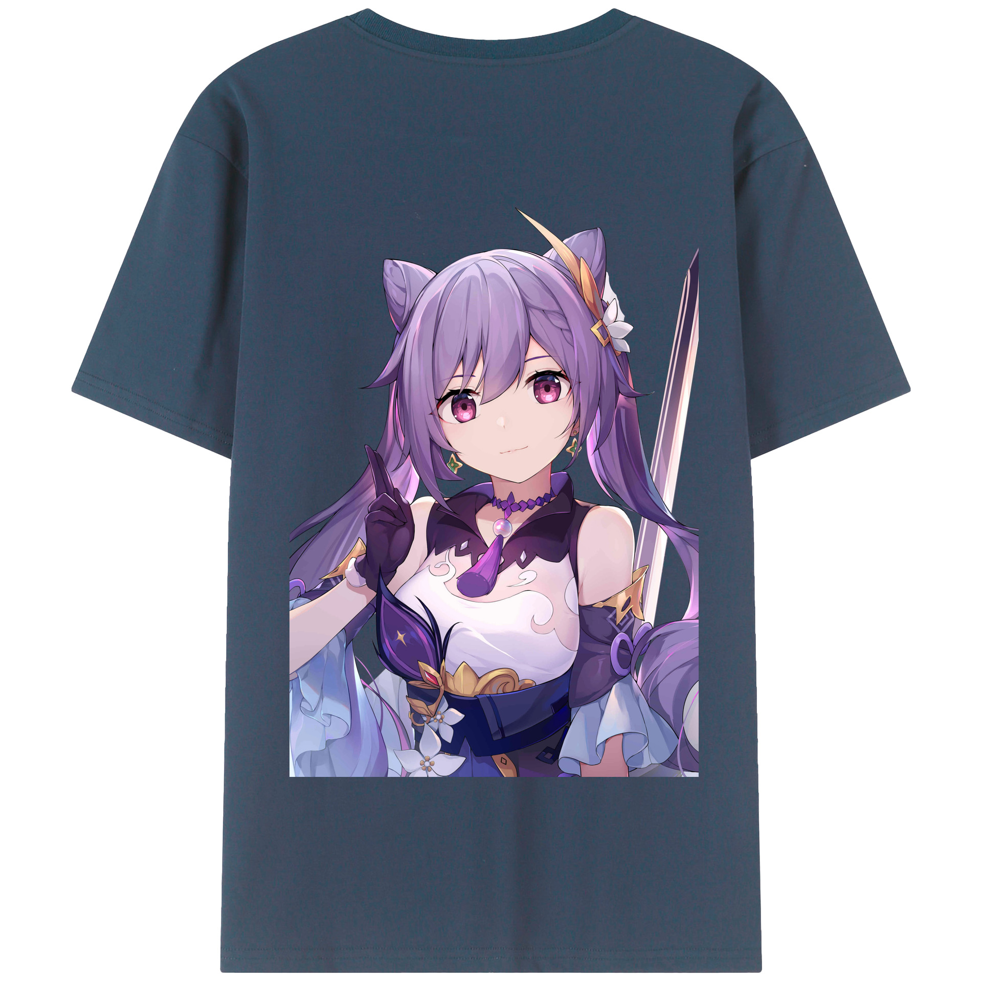 げんし神 刻晴 こくせい genshin Kokusei 綿100％半袖Tシャツ（背面プリント）