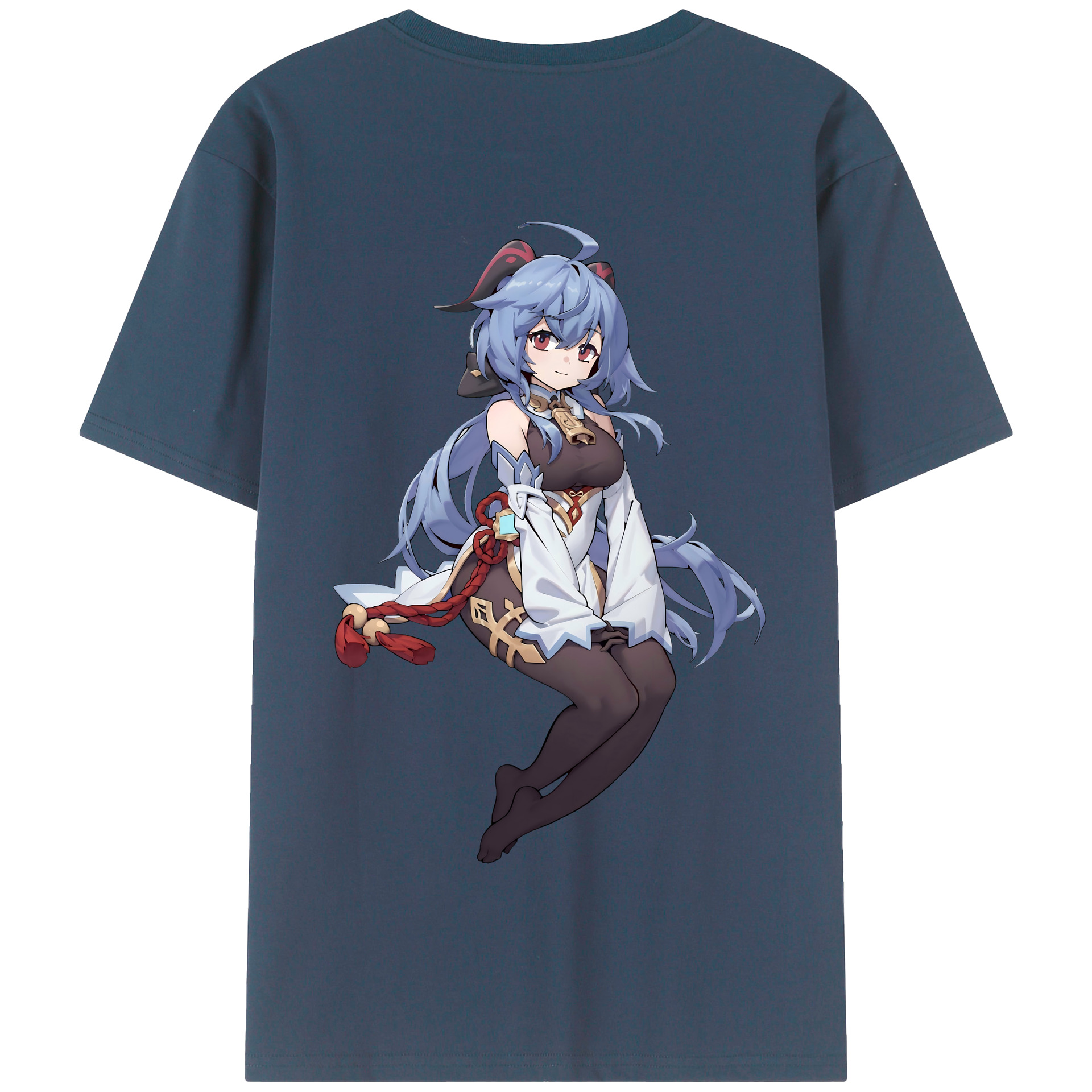 げんし神 甘雨 かんう genshin Ganyu 綿100％半袖Tシャツ（背面プリント）