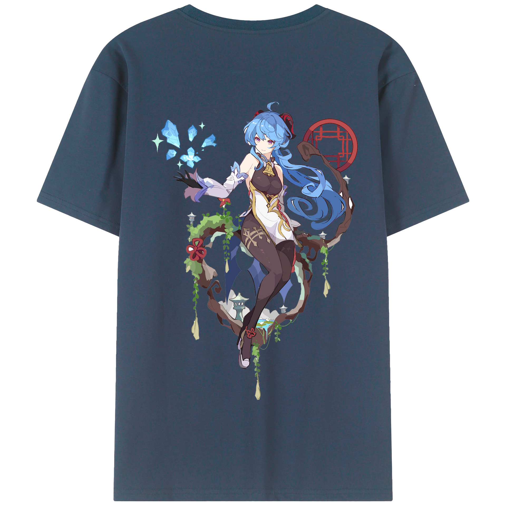 げんし神 甘雨 かんう genshin Ganyu 綿100％半袖Tシャツ（背面プリント）