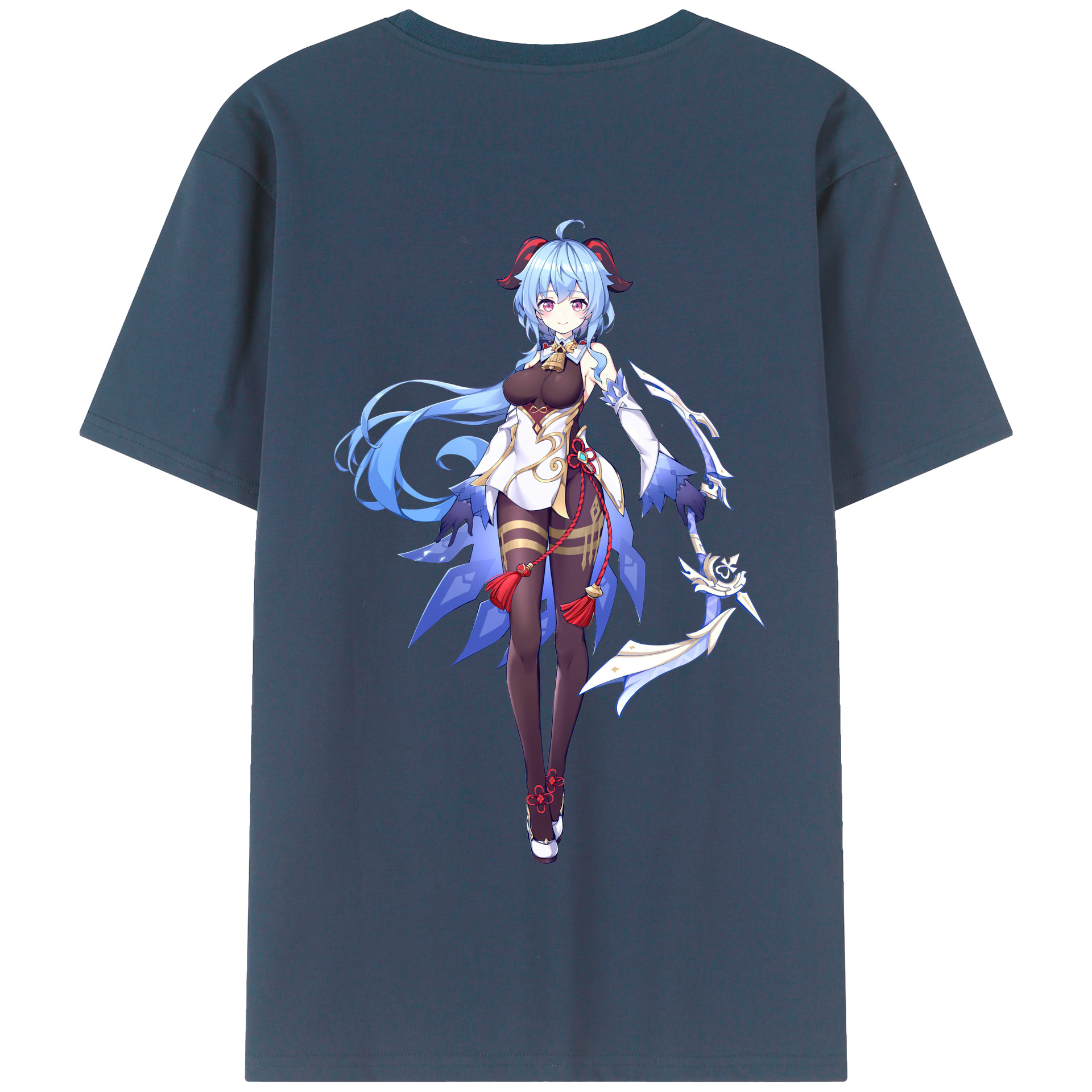 げんし神 甘雨 かんう genshin Ganyu 綿100％半袖Tシャツ（背面プリント）
