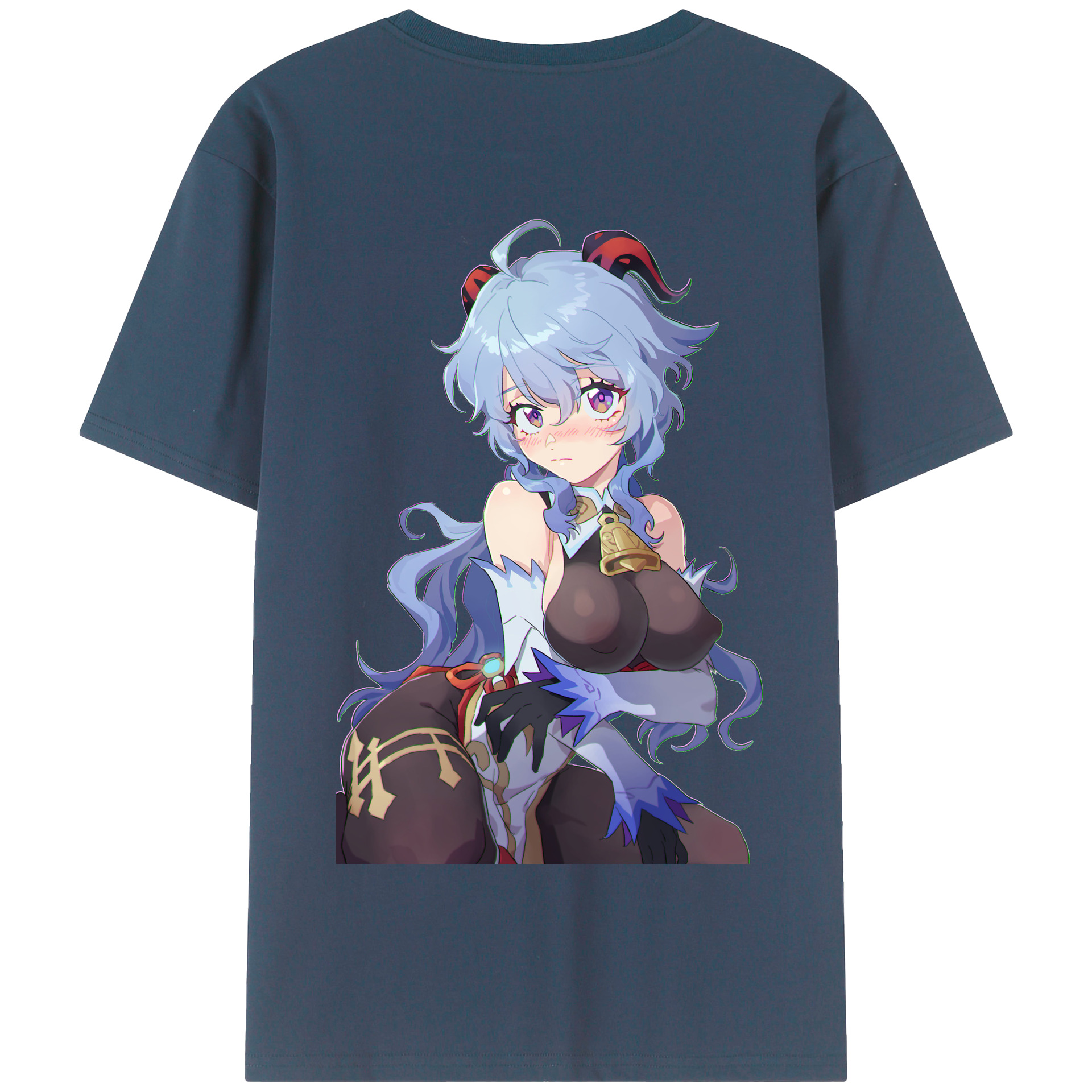 げんし神 甘雨 かんう genshin Ganyu 綿100％半袖Tシャツ（背面プリント）