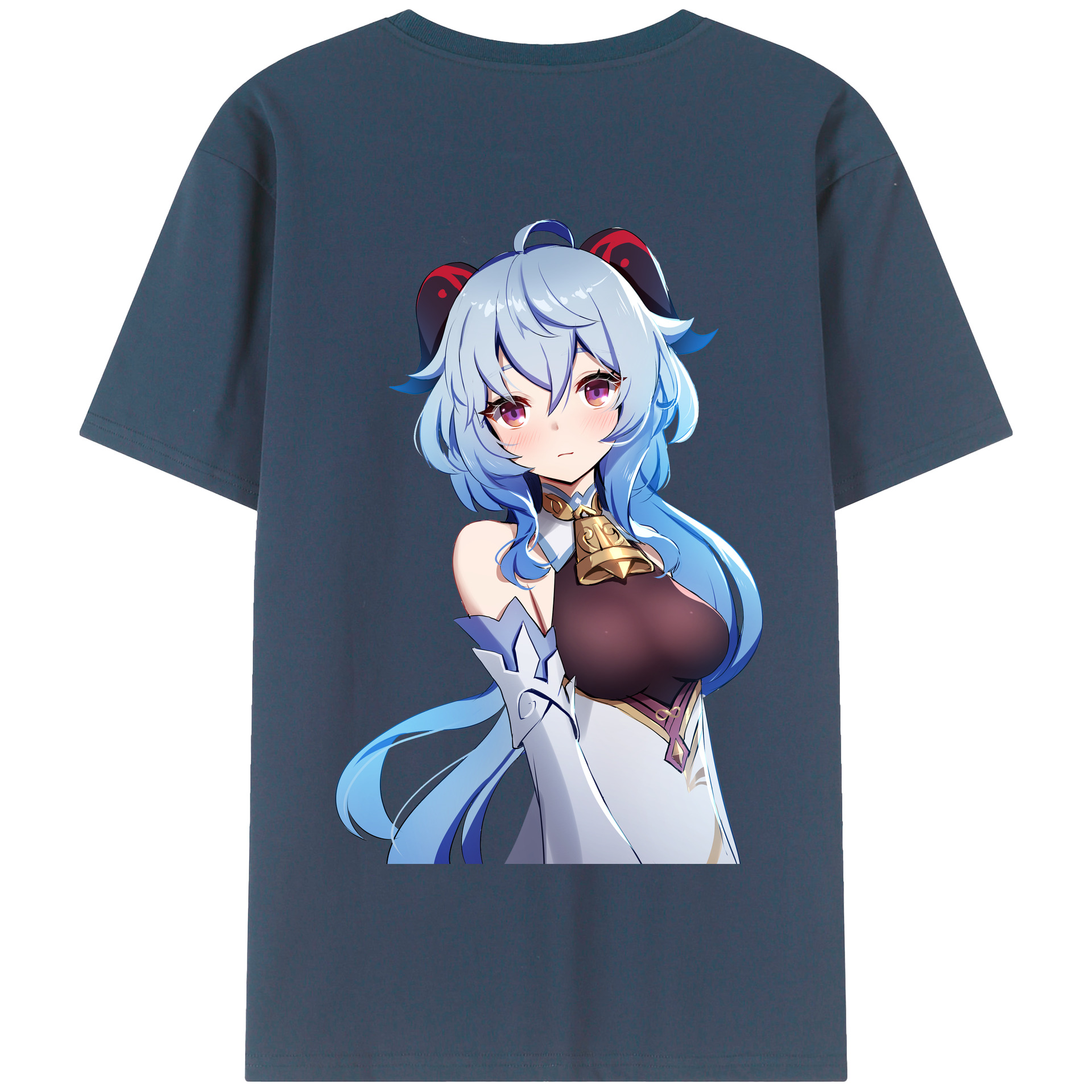 げんし神 甘雨 かんう genshin Ganyu 綿100％半袖Tシャツ（背面プリント）