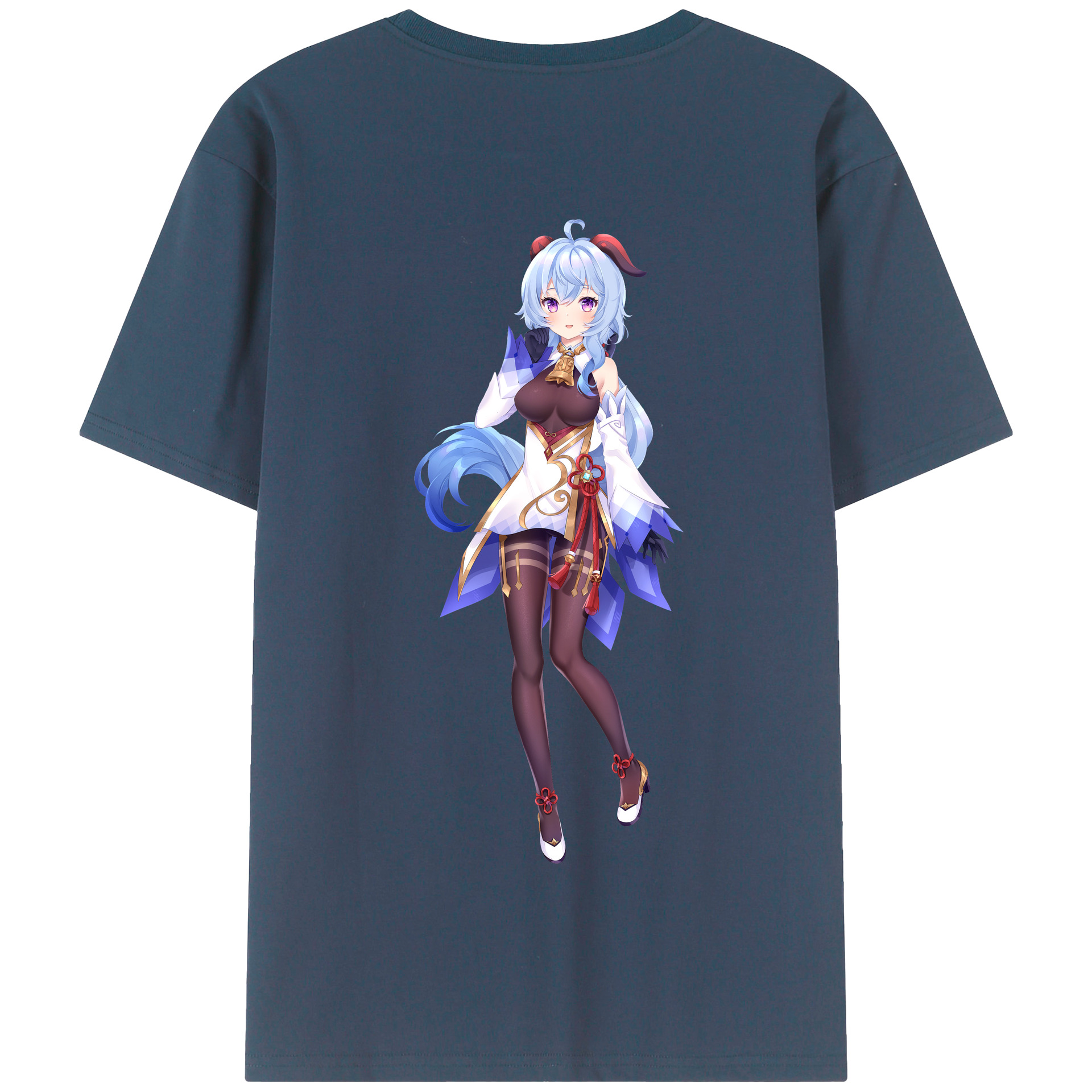 げんし神 甘雨 かんう genshin Ganyu 綿100％半袖Tシャツ（背面プリント）