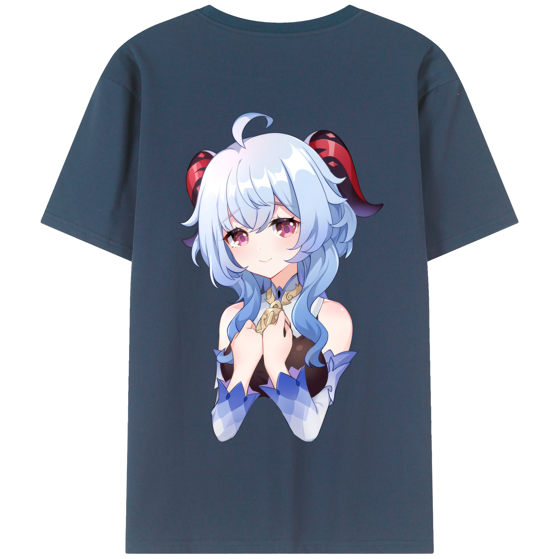 げんし神 甘雨 かんう genshin Ganyu 綿100％半袖Tシャツ（背面プリント）