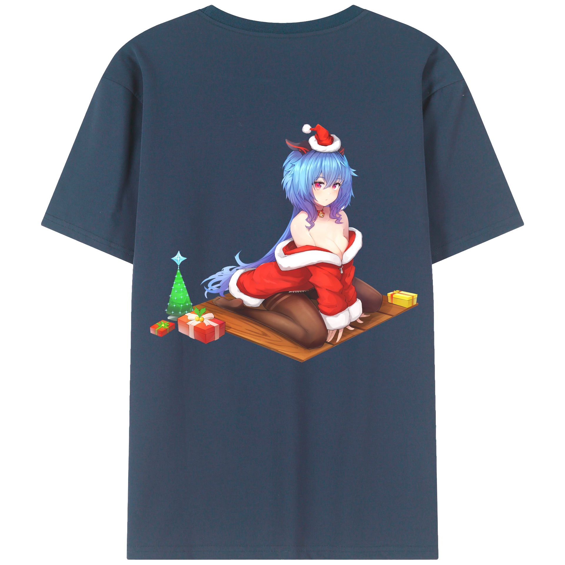 げんし神 甘雨 かんう genshin Ganyu 綿100％半袖Tシャツ（背面プリント）