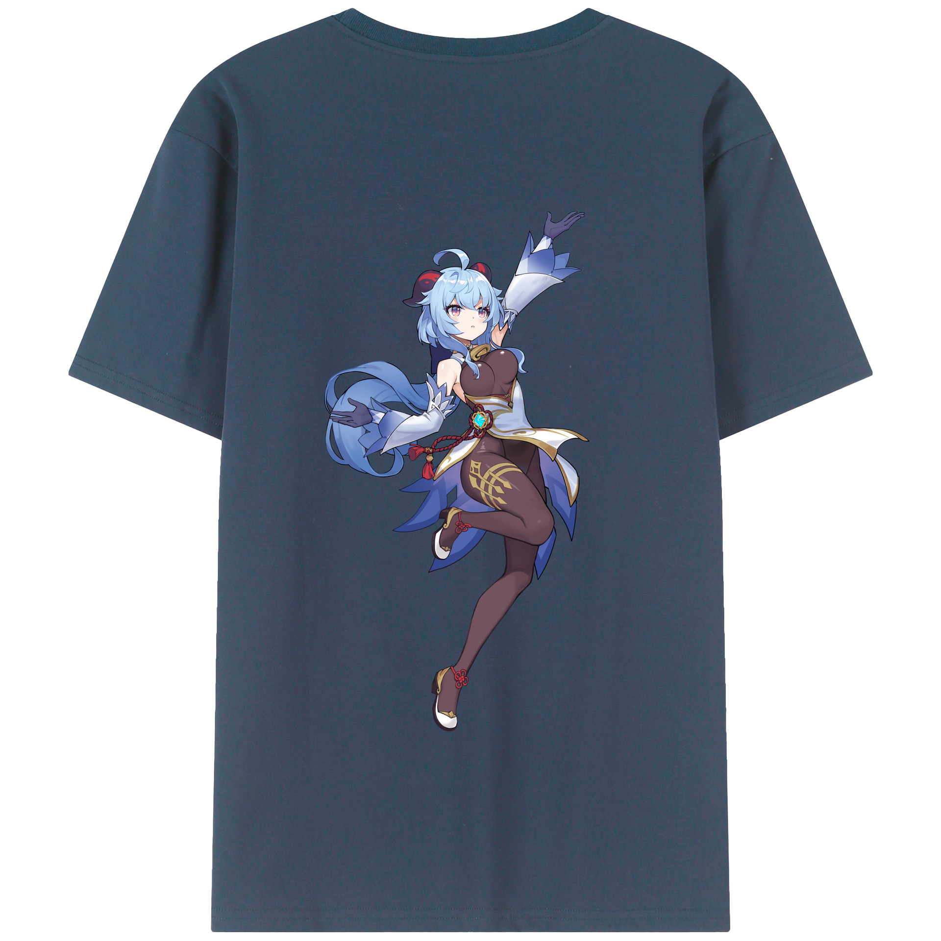 げんし神 甘雨 かんう genshin Ganyu 綿100％半袖Tシャツ（背面プリント）