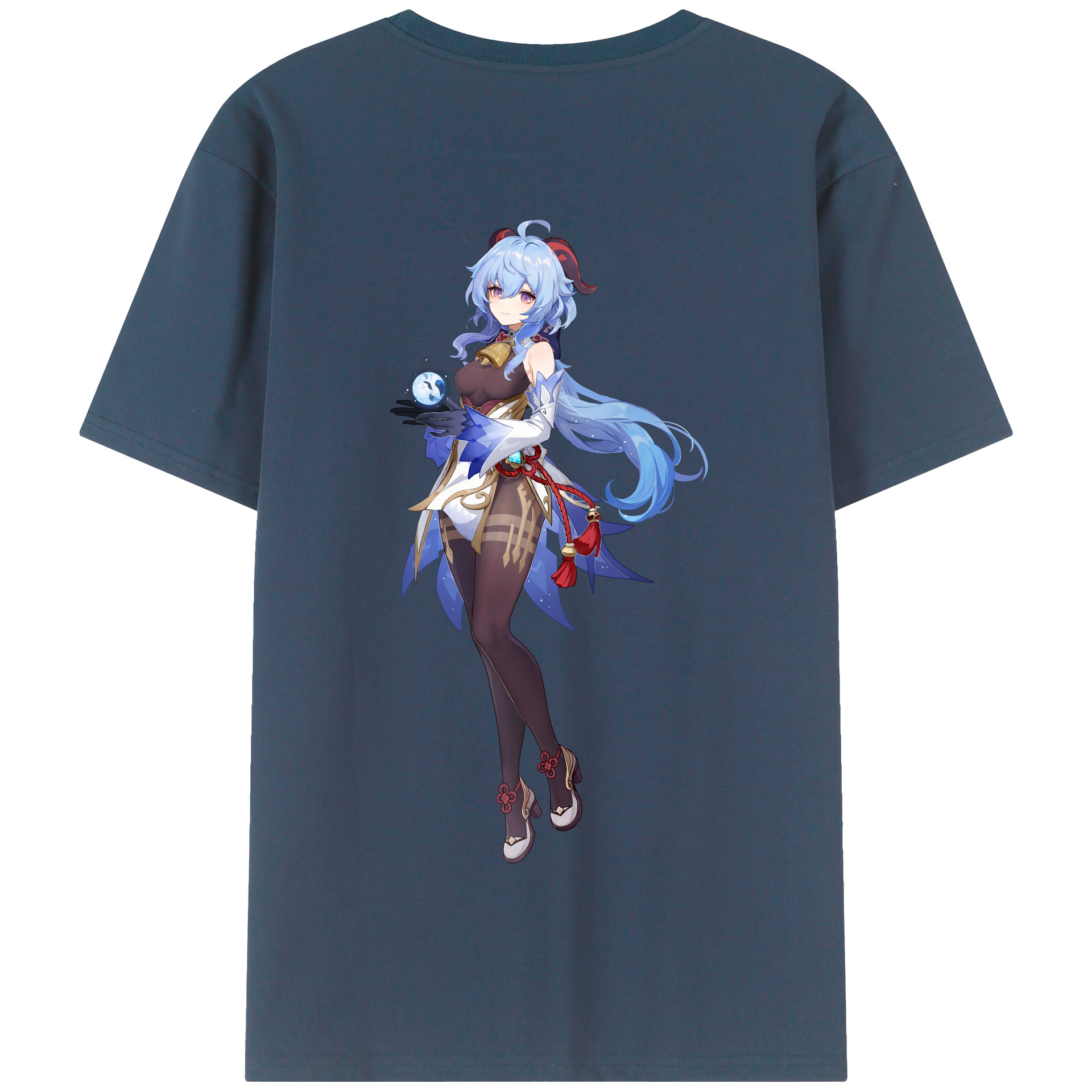 げんし神 甘雨 かんう genshin Ganyu 綿100％半袖Tシャツ（背面プリント）