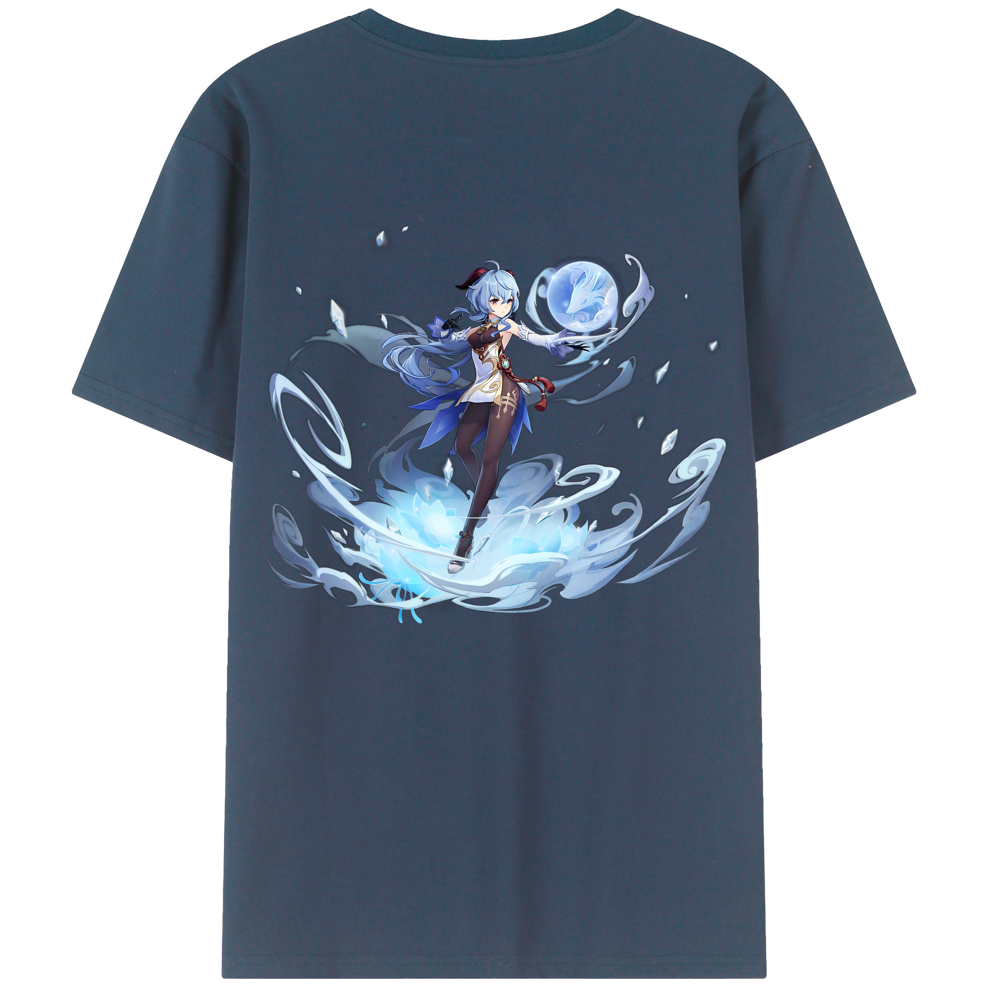 げんし神 甘雨 かんう genshin Ganyu 綿100％半袖Tシャツ（背面プリント）