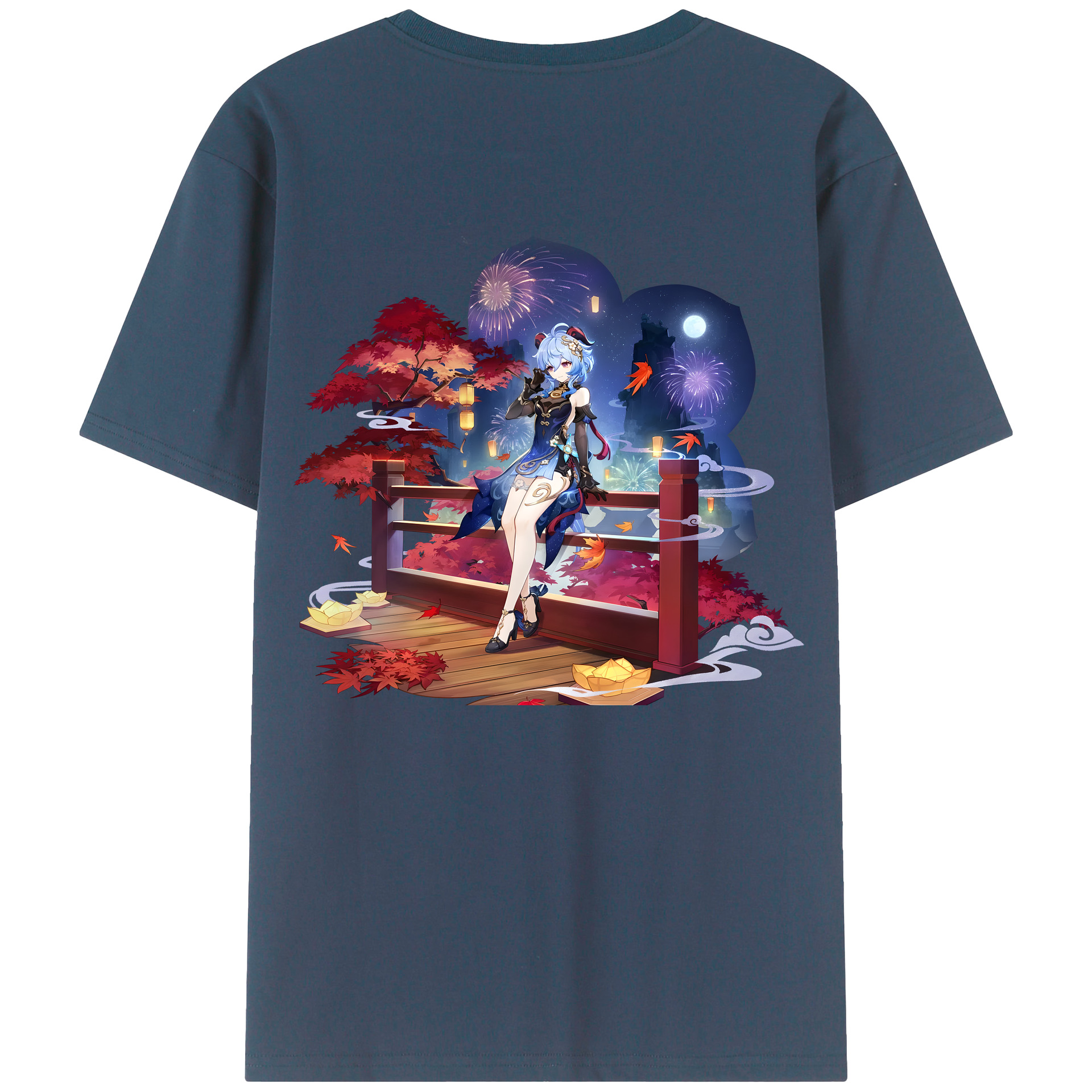 げんし神 甘雨 かんう genshin Ganyu 綿100％半袖Tシャツ（背面プリント）