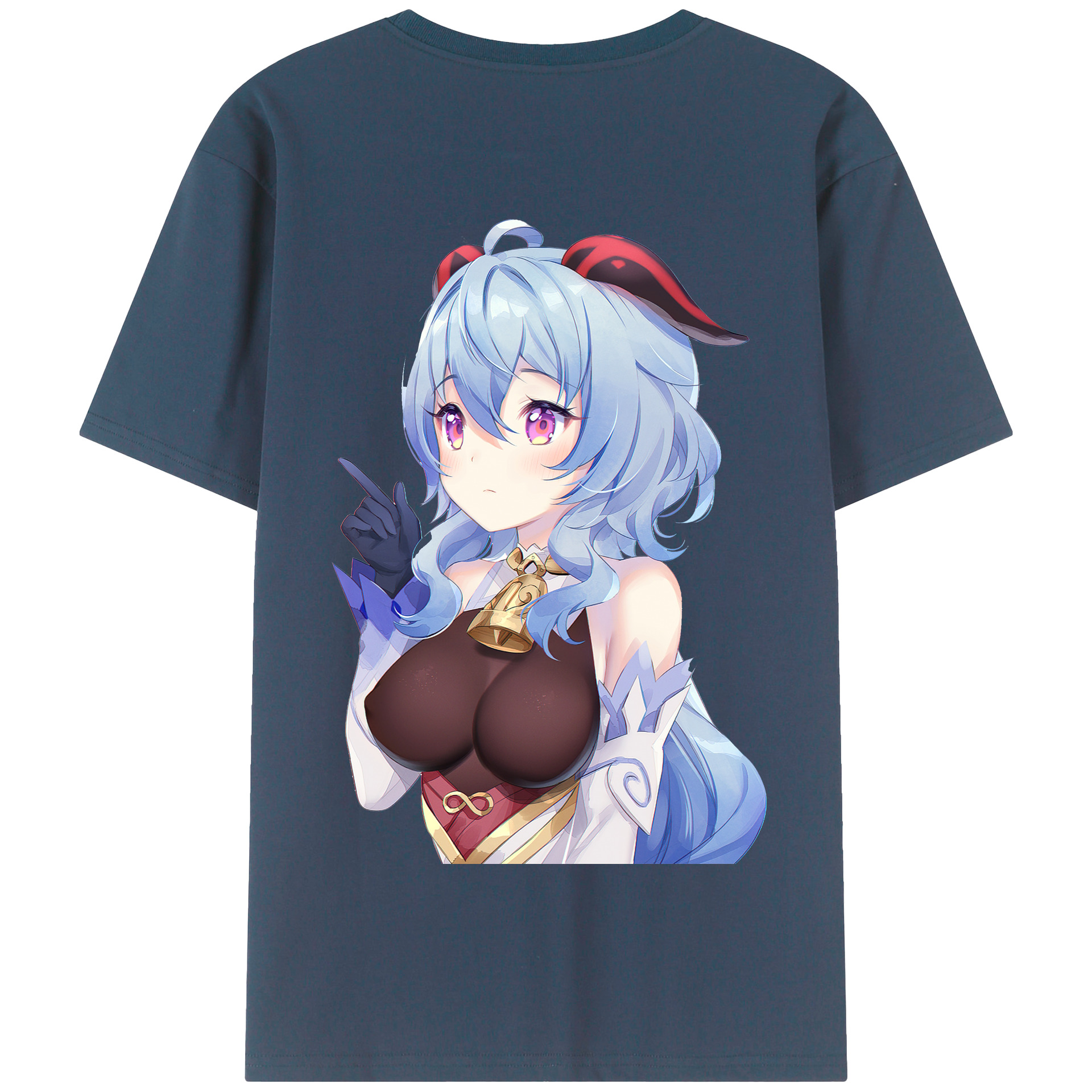 げんし神 甘雨 かんう genshin Ganyu 綿100％半袖Tシャツ（背面プリント）