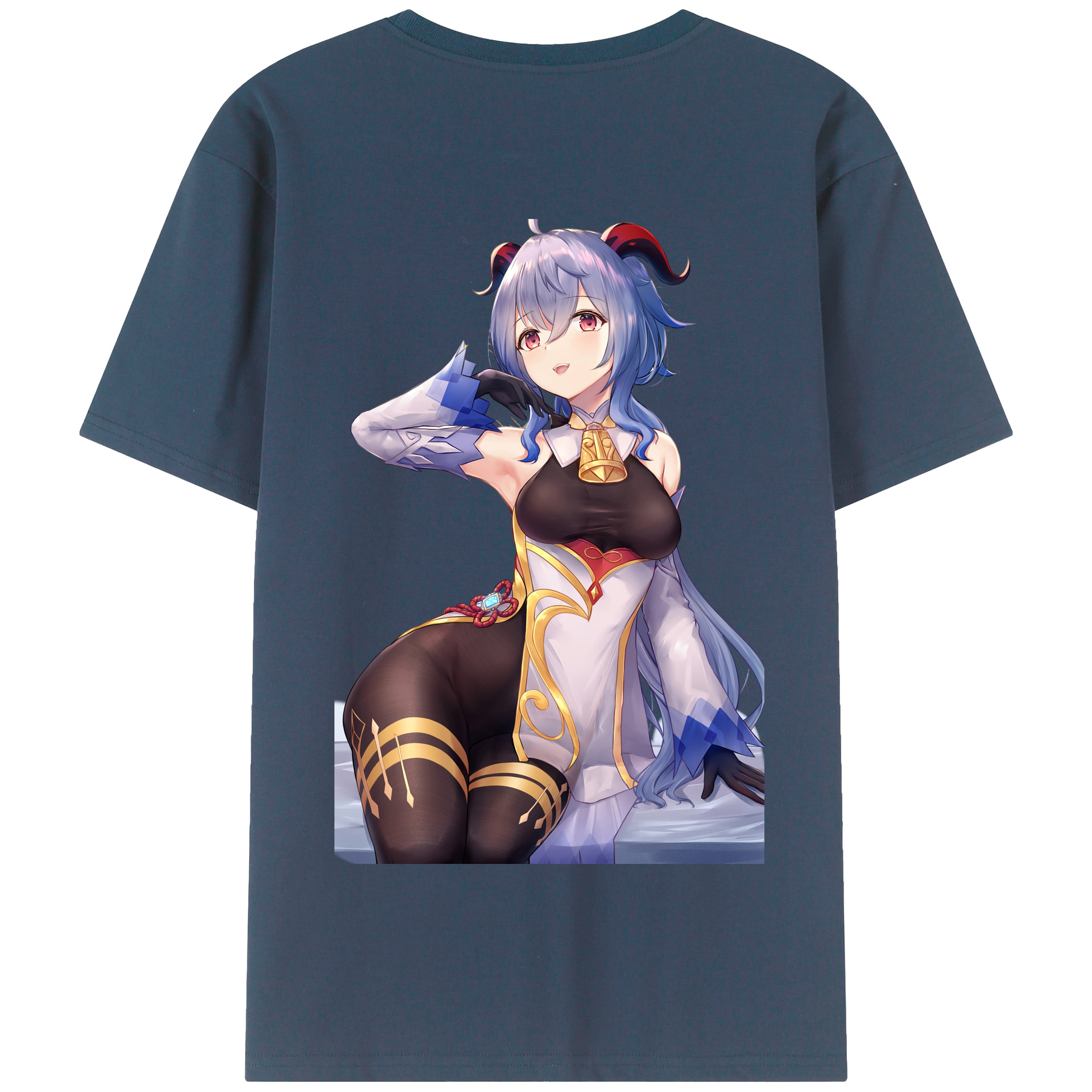 げんし神 甘雨 かんう genshin Ganyu 綿100％半袖Tシャツ（背面プリント）