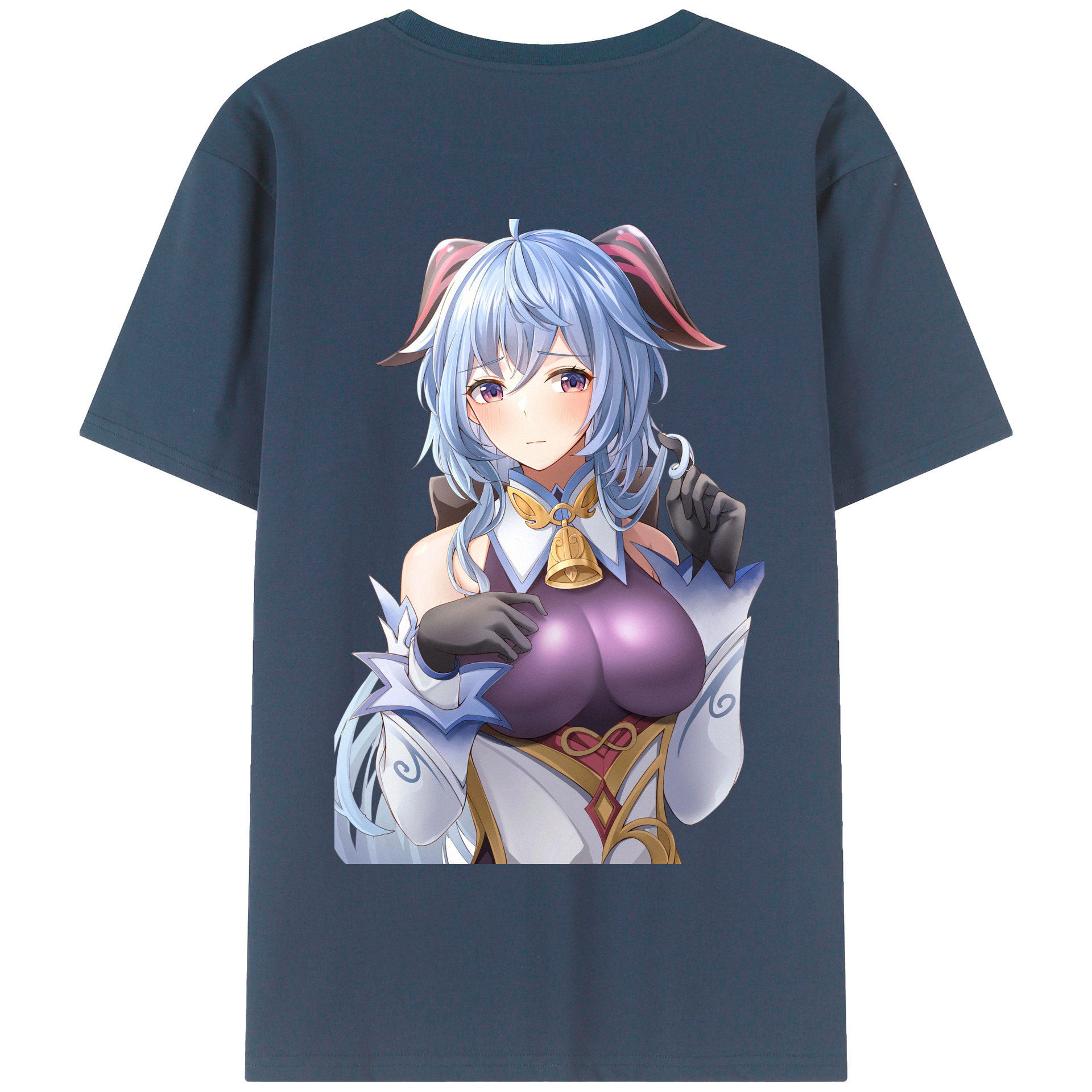 げんし神 甘雨 かんう genshin Ganyu 綿100％半袖Tシャツ（背面プリント）