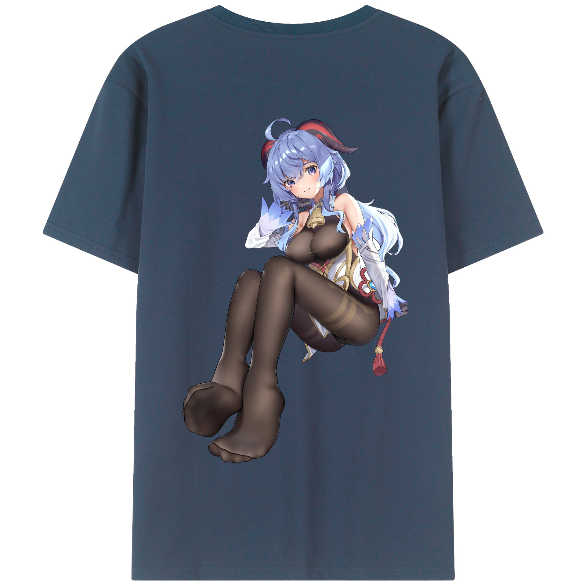 げんし神 甘雨 かんう genshin Ganyu 綿100％半袖Tシャツ（背面プリント）